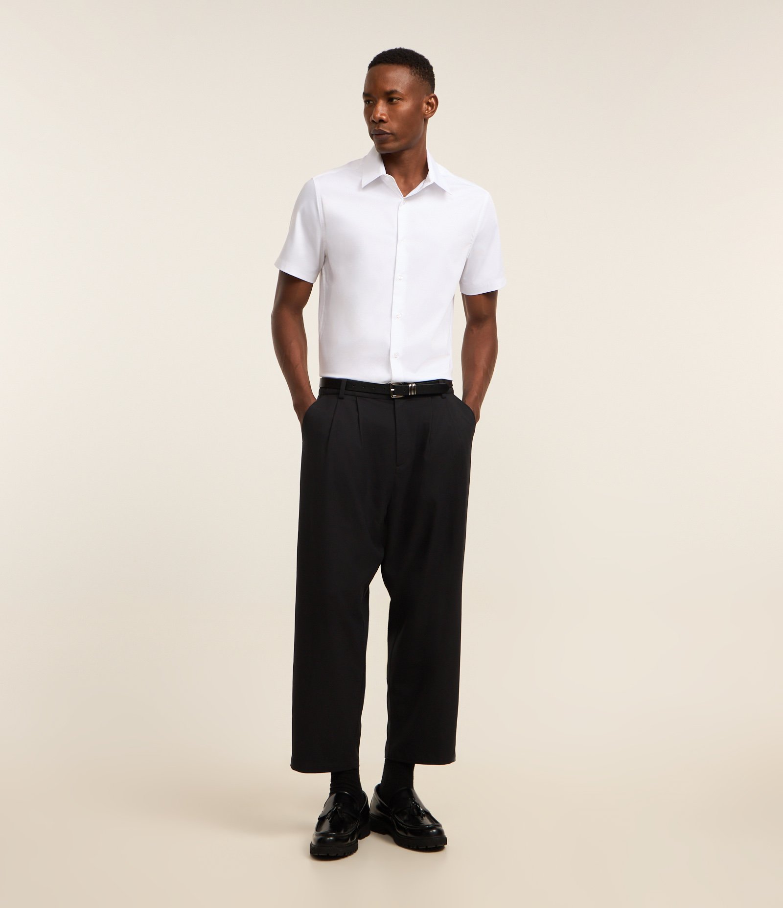 Camisa Slim em Fibra de Bambu Branco 1