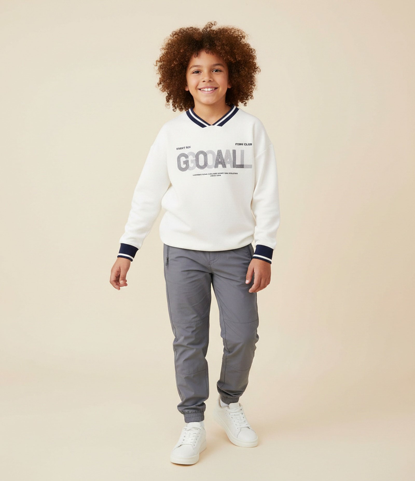 Calça Jogger Infantil com Recortes - Tam 5 a 14 anos Cinza 1