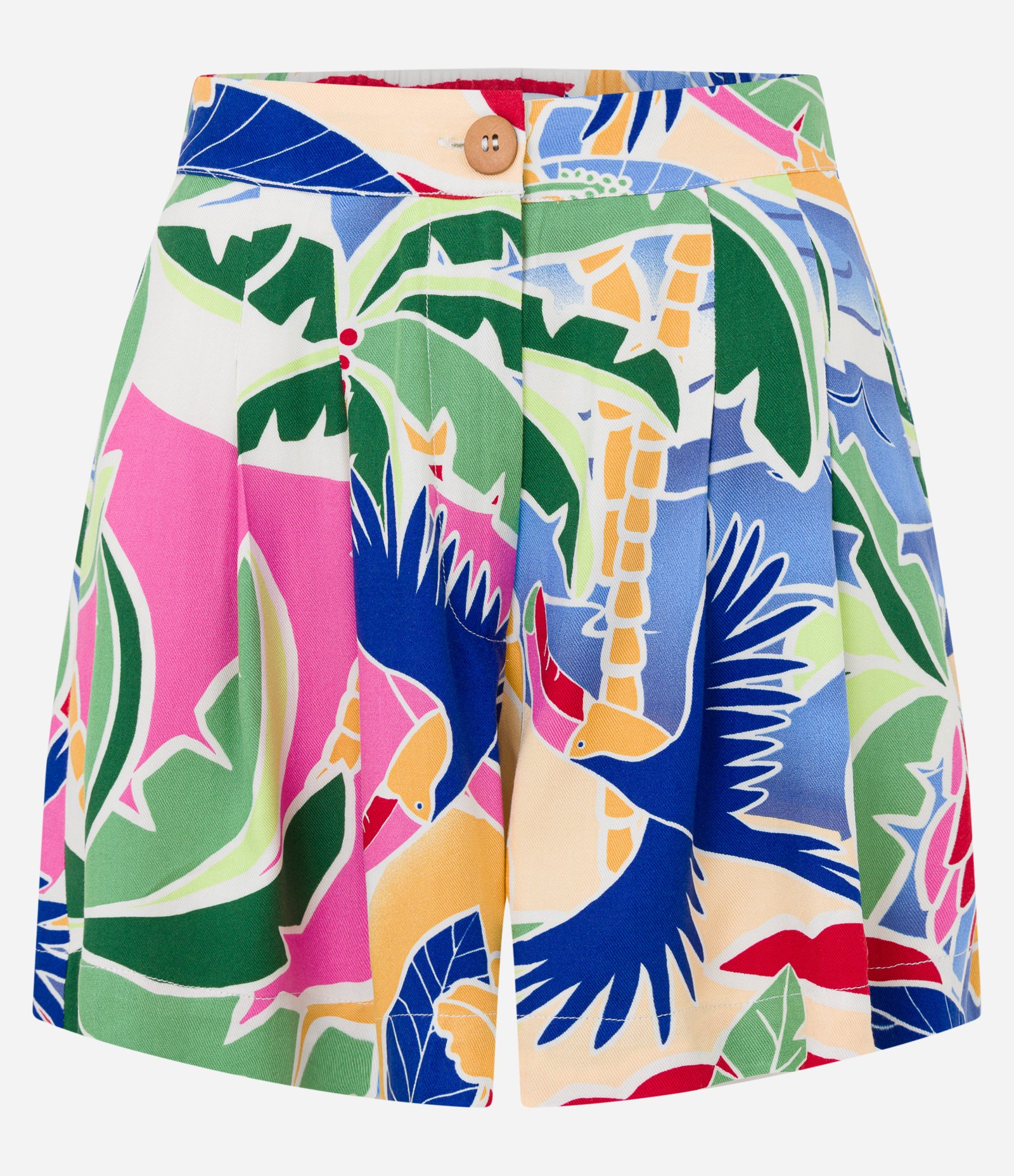 Short Gode em Viscose com Pregas e Estampa Tropical Multicores 4