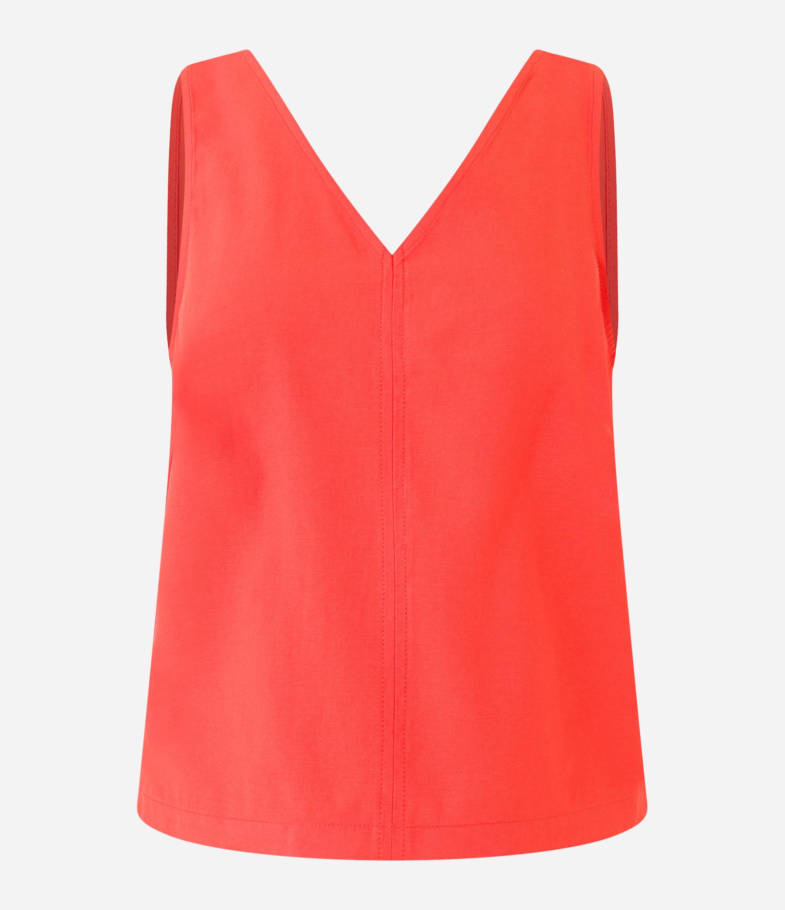 Blusa em Viscose com Decote V e Efeito Sarjado Laranja 5