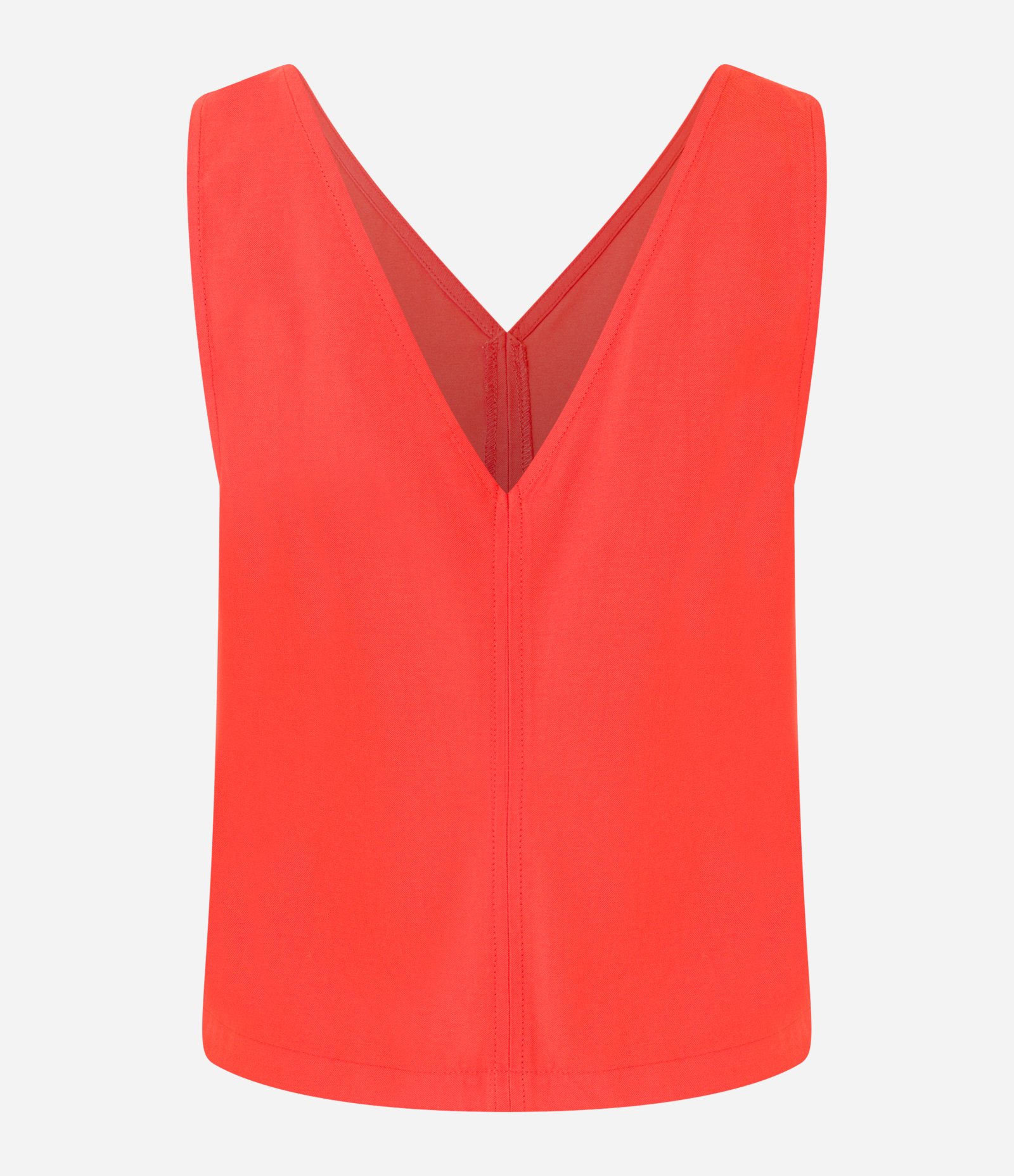 Blusa em Viscose com Decote V e Efeito Sarjado Laranja 6