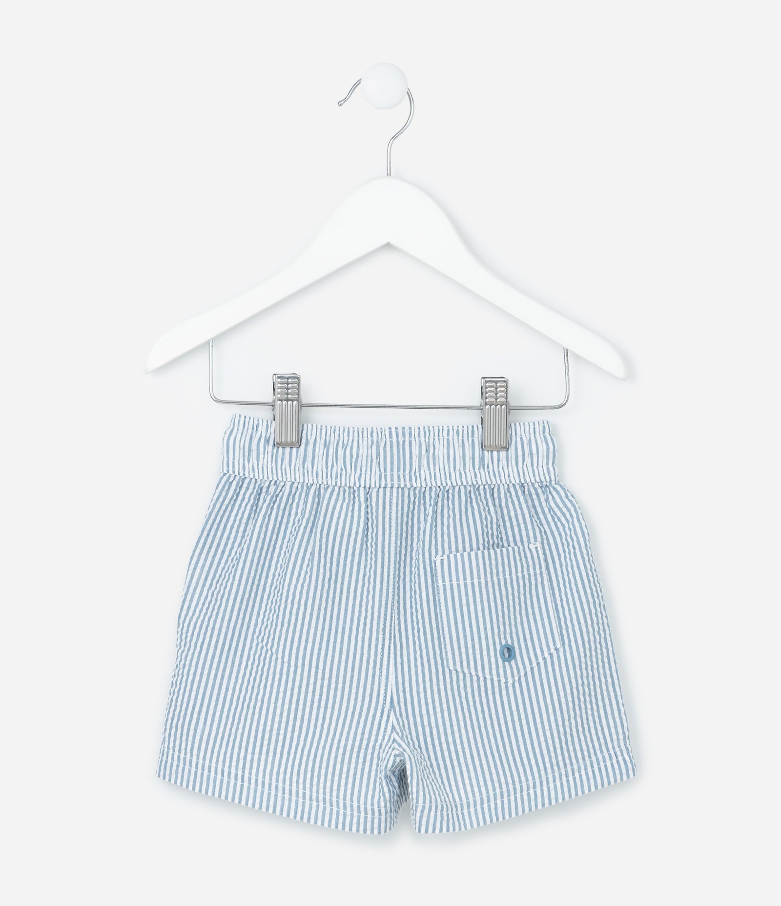 Bermuda Infantil em Microfibra com Textura e Listrinhas - Tam 1 a 5 Anos Azul 2