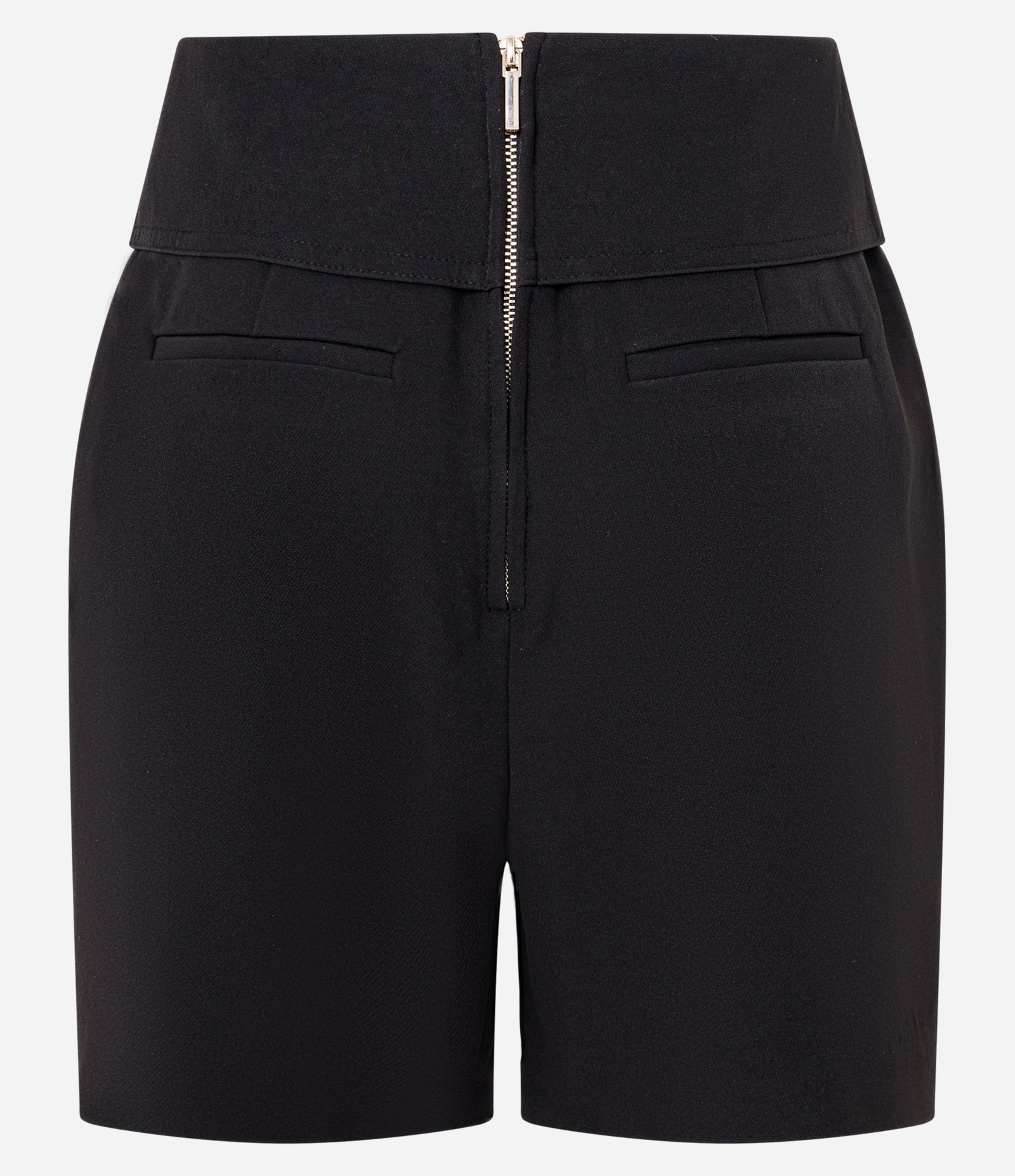 Short Reto Cintura Alta em Alfaiataria Cós com Lapela e Bolso Cargo com Botão Preto 6