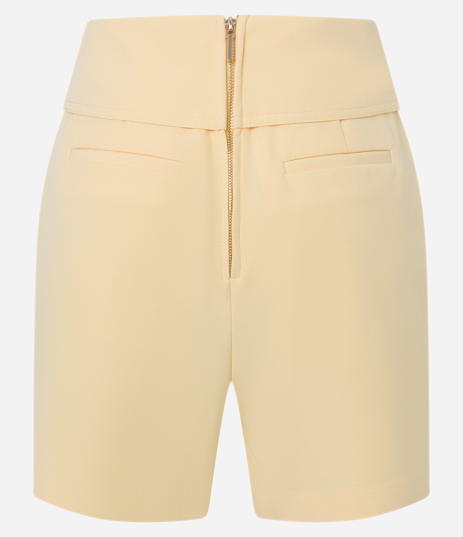 Short Reto Cintura Alta em Alfaiataria Cós com Lapela e Bolso Cargo com Botão Amarelo 5