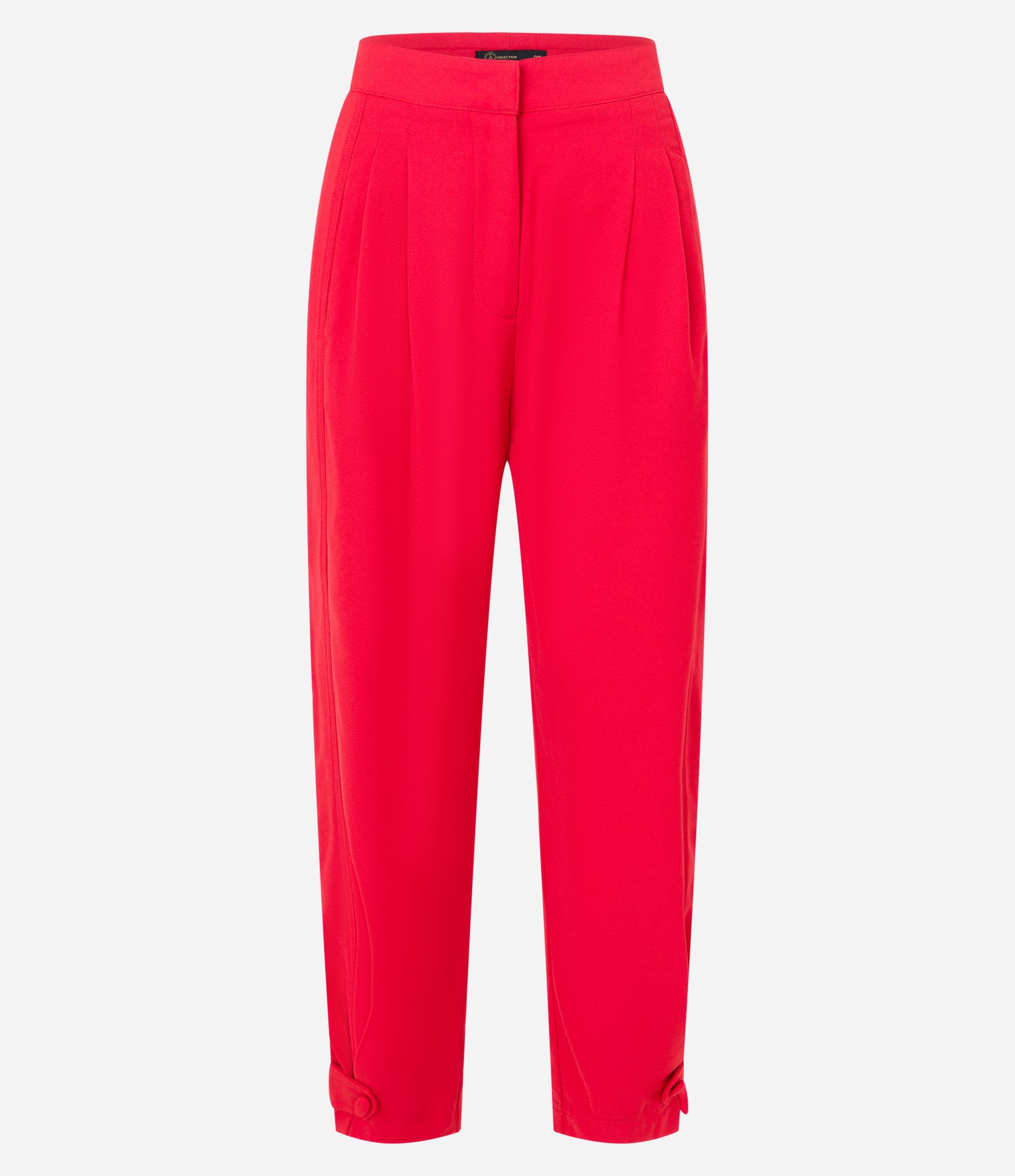 Calça Cenoura Alfaiatada com Pregas e Botão na Barra Vermelho 5