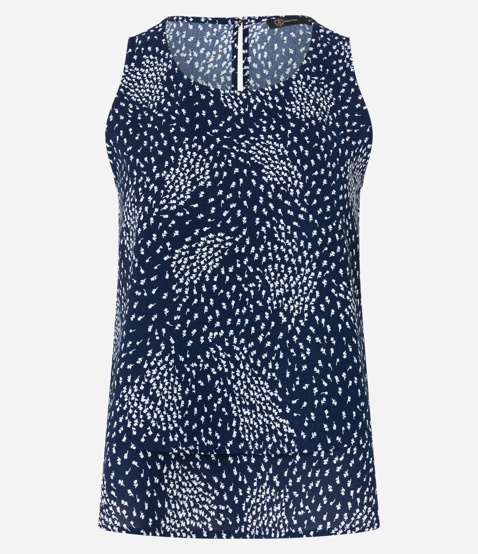 Blusa sem Manga em Airflow com Estampa de Mini Flores Azul 5