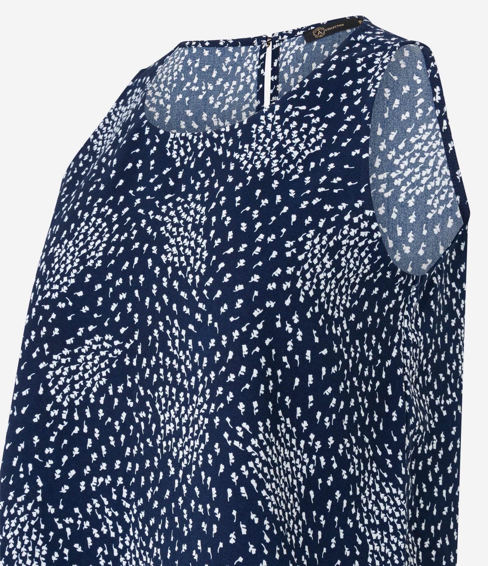 Blusa sem Manga em Airflow com Estampa de Mini Flores Azul 6