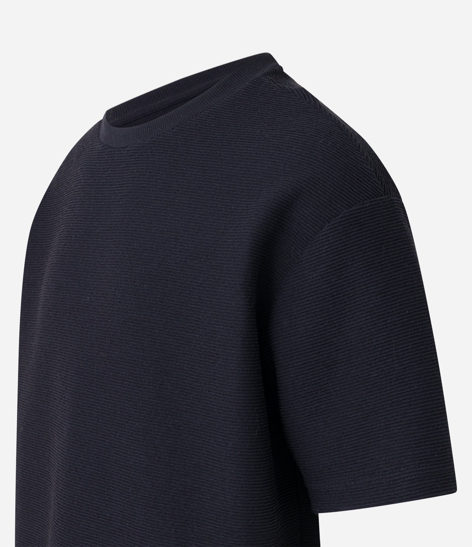 Camiseta Relaxed em Algodão com Leve Textura Preto 6