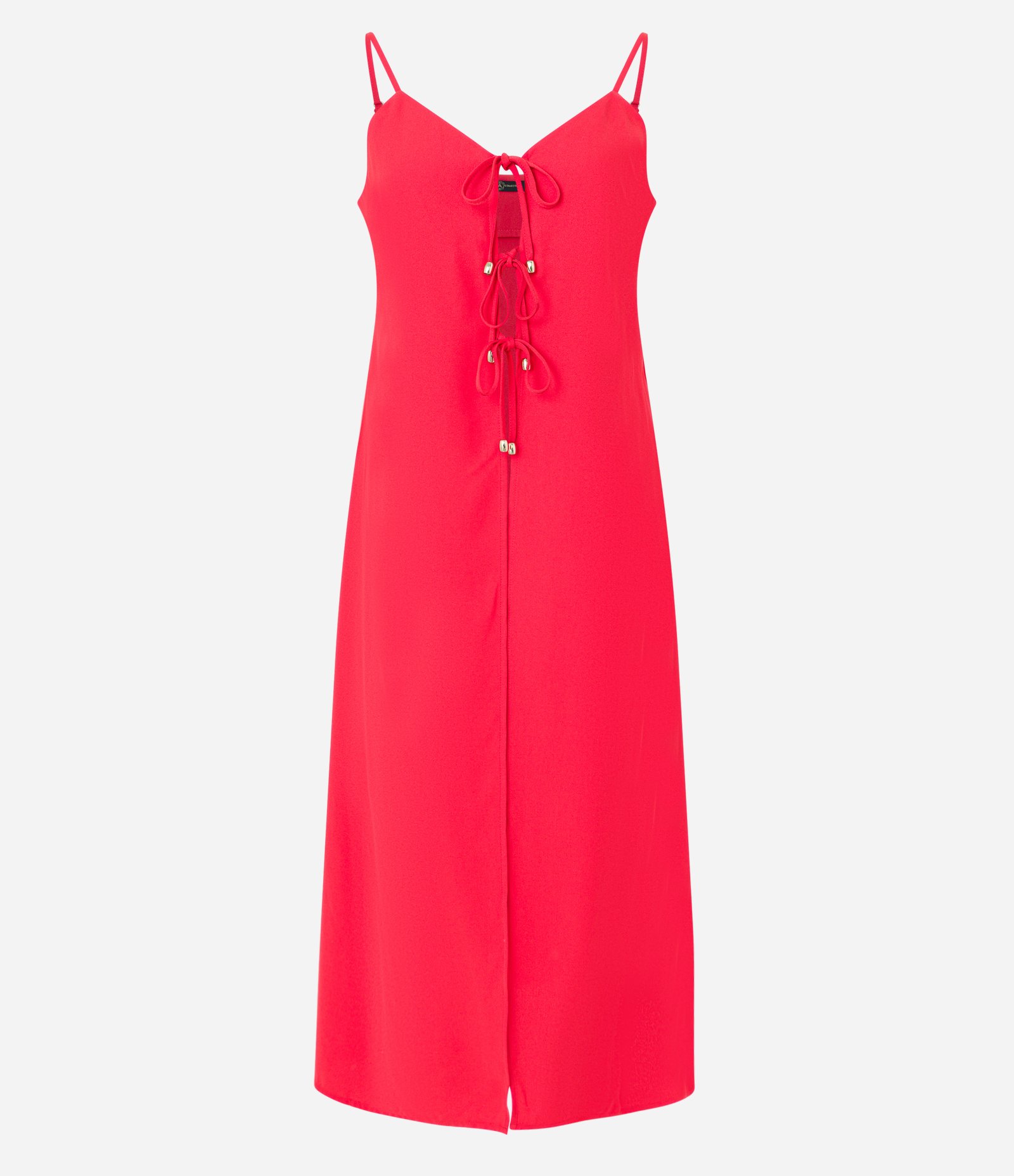 Túnica Longa Alfaiatada com Vazado e Amarração Vermelho 5