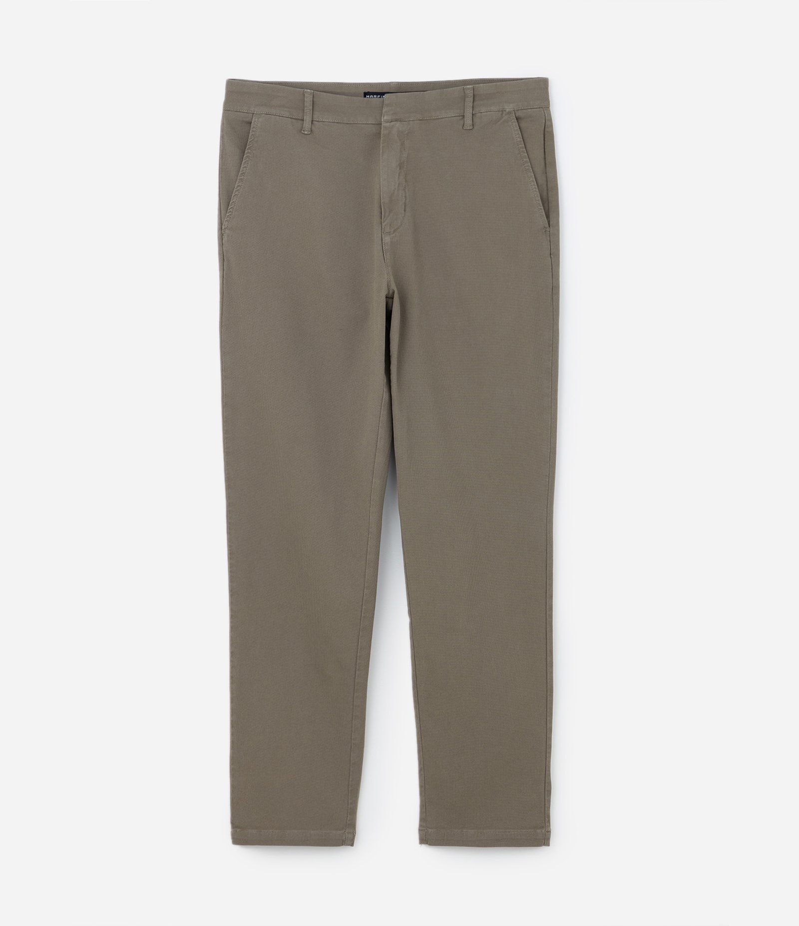 Calça Slim em Sarja Cropped Texturizada Verde 1