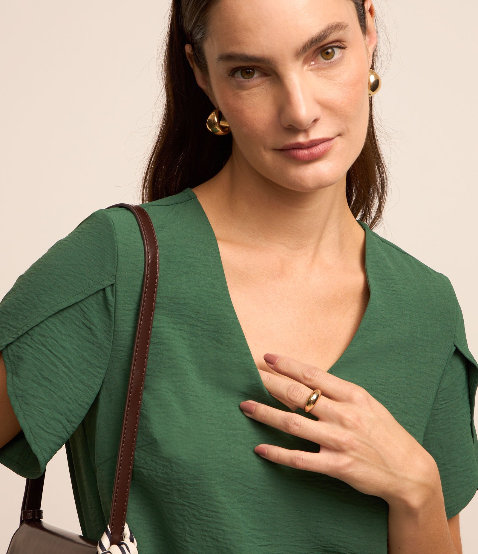 Blusa com Manga Tulipa e Efeito Airflow Verde 4