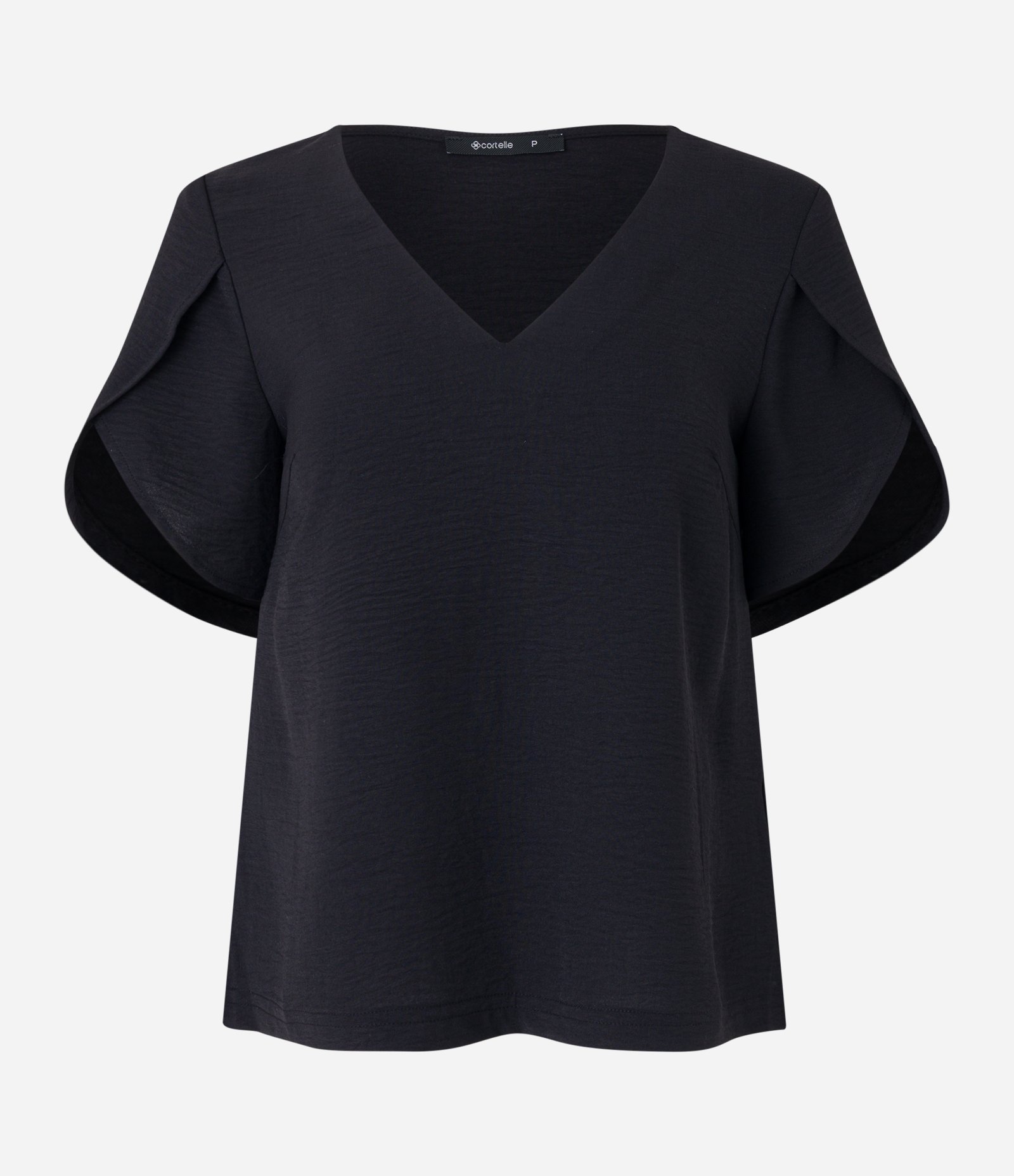 Blusa com Manga Tulipa e Efeito Airflow Preto 5