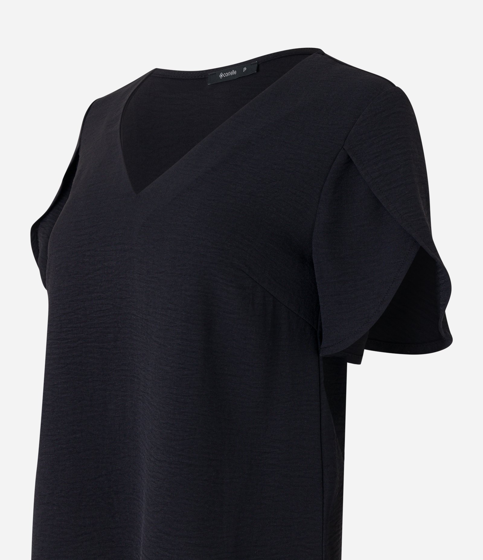 Blusa com Manga Tulipa e Efeito Airflow Preto 6