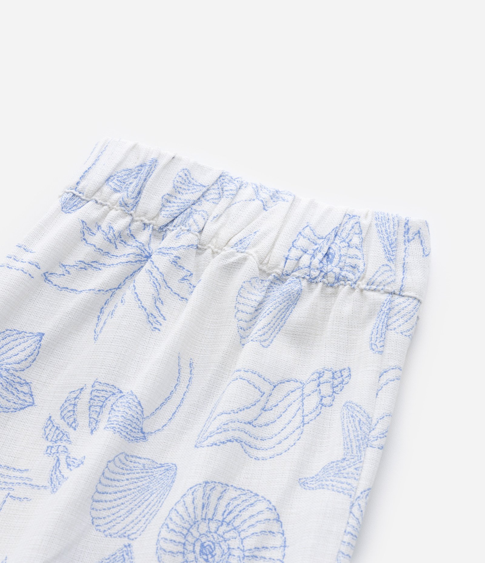 Calça Wide Leg Infantil com Estampa Fundo do Mar - Tam 5 a 14 Anos Branco/Azul 3