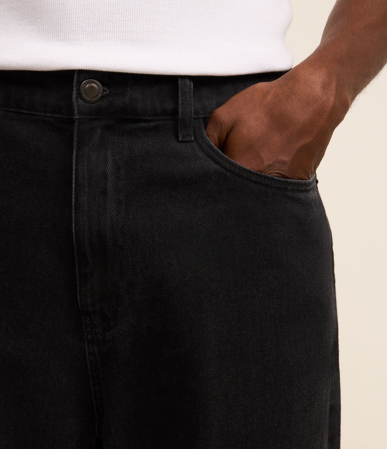 Calça Baggy em Jeans Vintage Preto 4