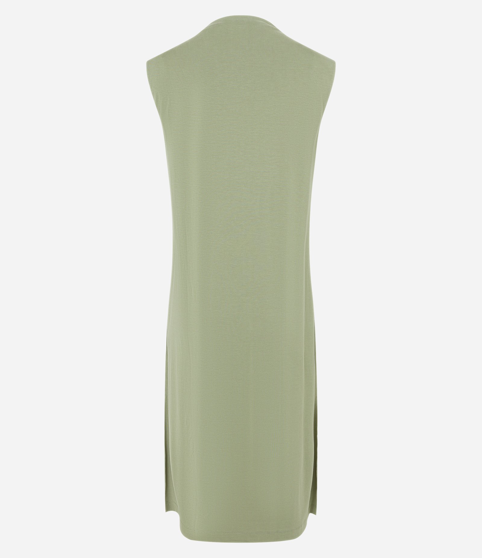 Vestido em Viscose com Ombreiras e Golinha Alta Verde 6