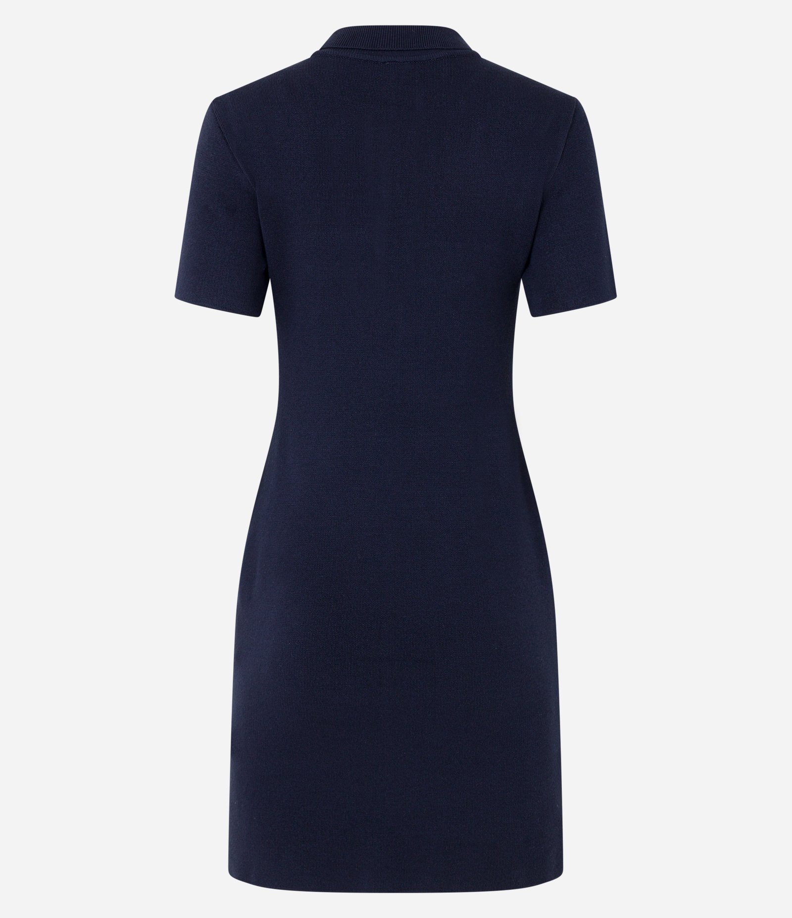 Vestido Reto em Tricô com Gola Polo e Bolsos Azul Marinho 7