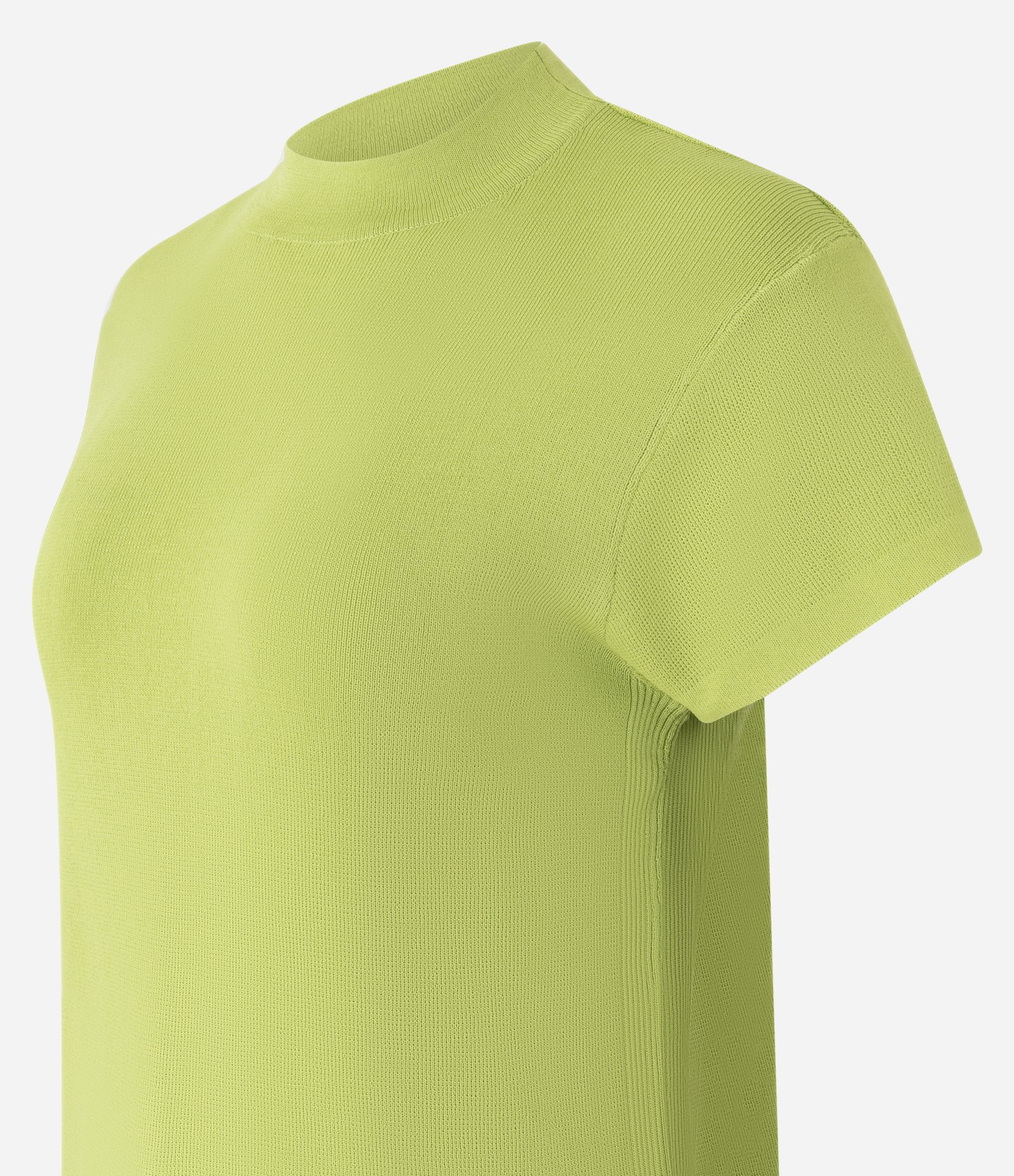 Blusa Canelada em Ribana com Gola Altinha Verde Claro 5