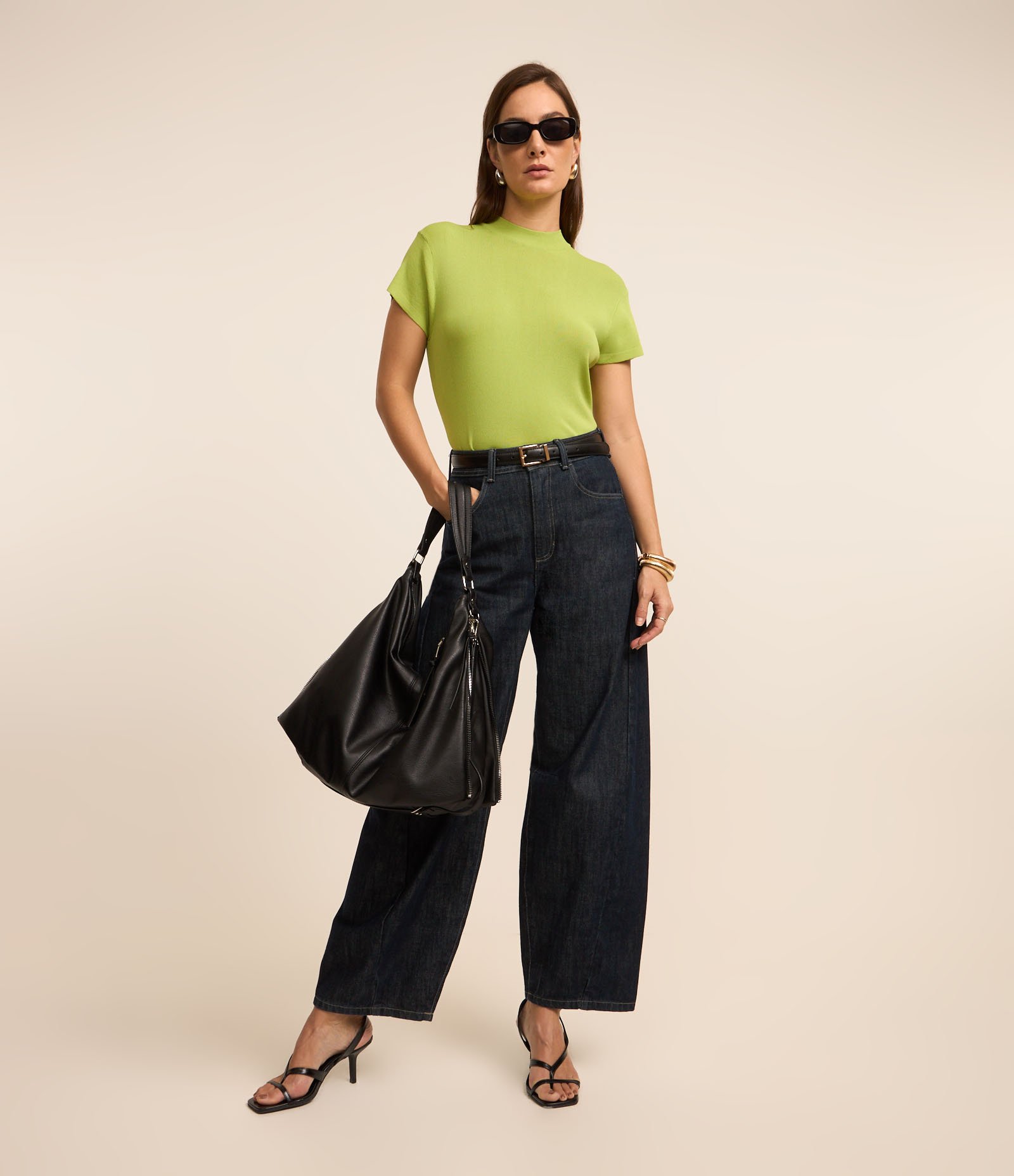 Blusa Canelada em Ribana com Gola Altinha Verde Claro 3