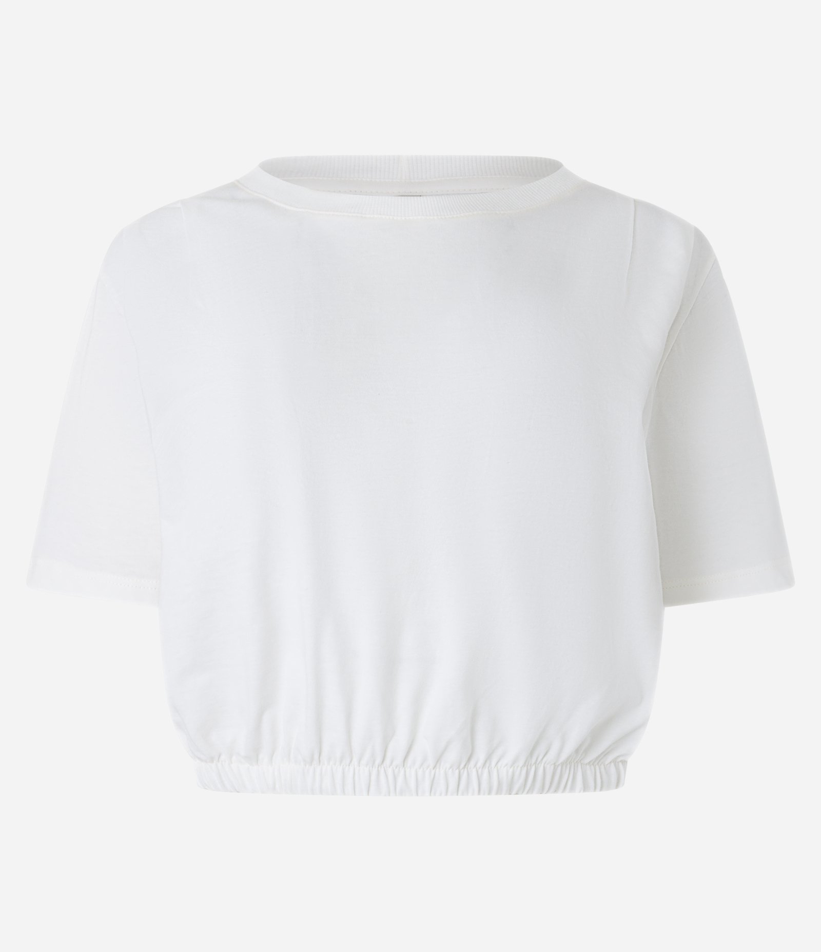 Blusa T-shirt em Algodão com Pregas no Ombro e Elástico na Barra Branco 5