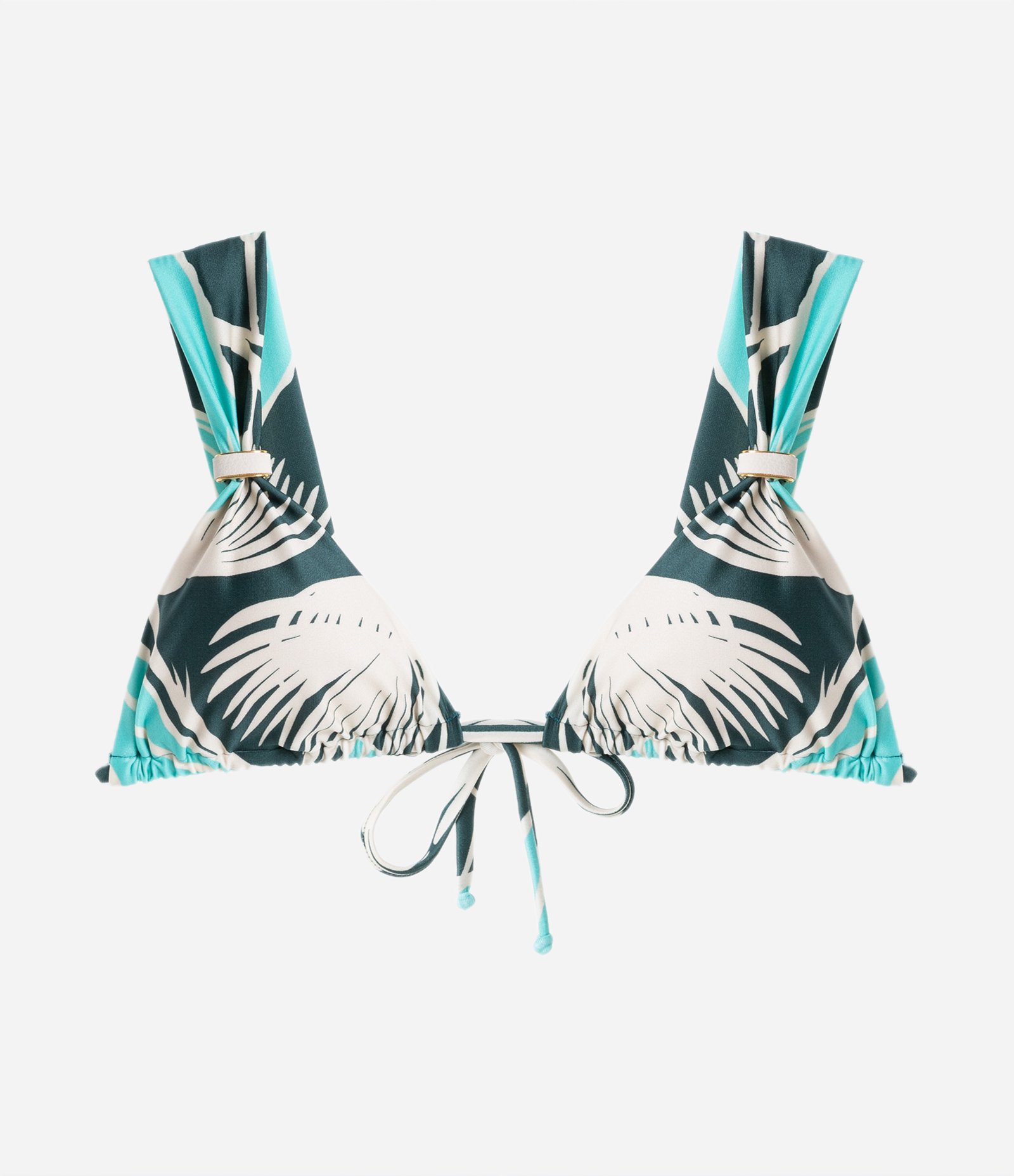 Biquíni Top Cortininha Estampado de Jardim com Alça Larga e Aviamento Multicores 5