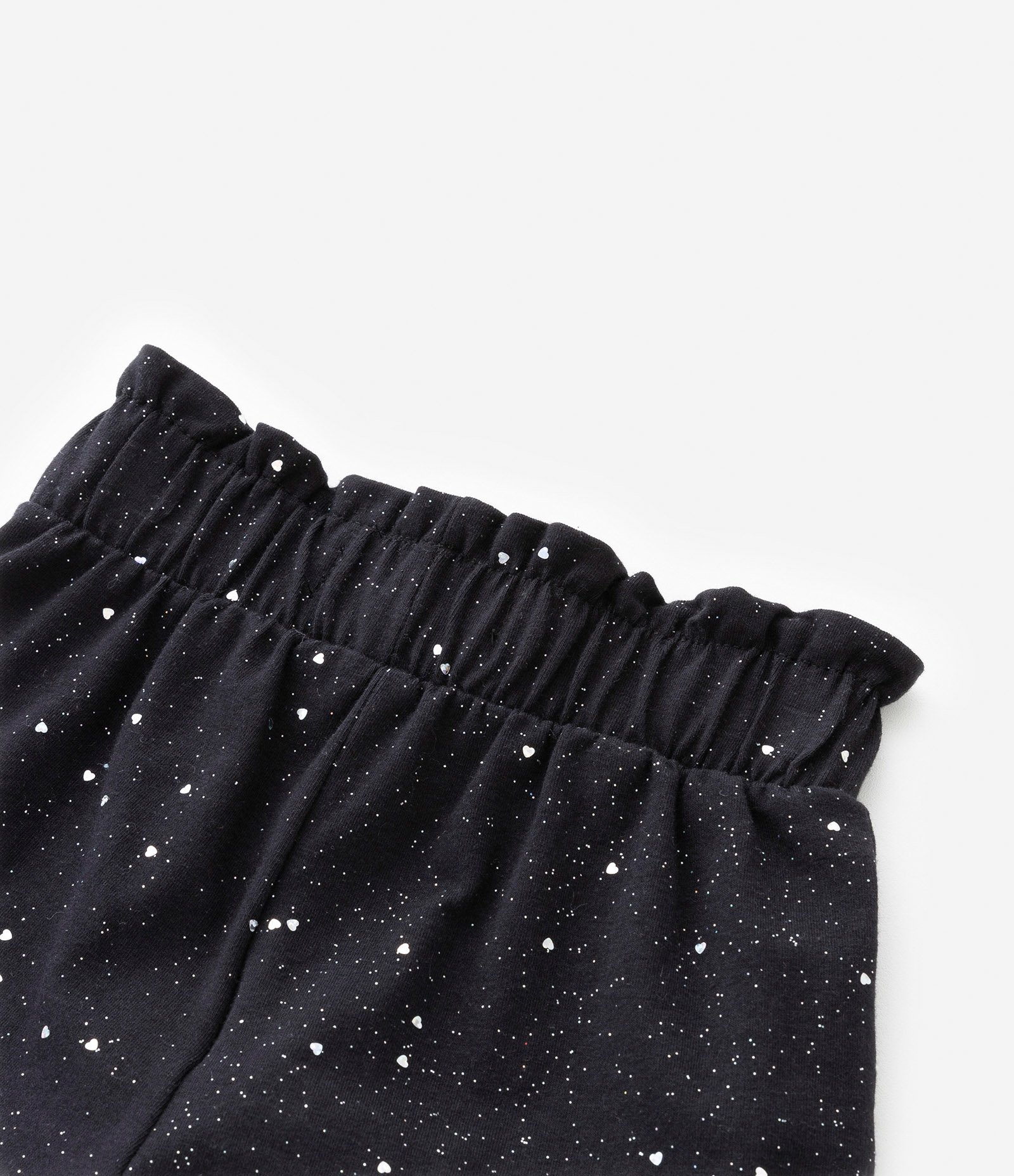 Short Clochard Infantil em Algodão com Brilhinhos - Tam 1 a 5 anos Preto 4