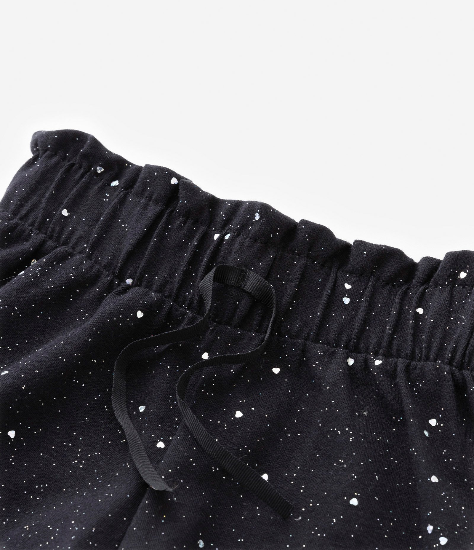 Short Clochard Infantil em Algodão com Brilhinhos - Tam 1 a 5 anos Preto 5