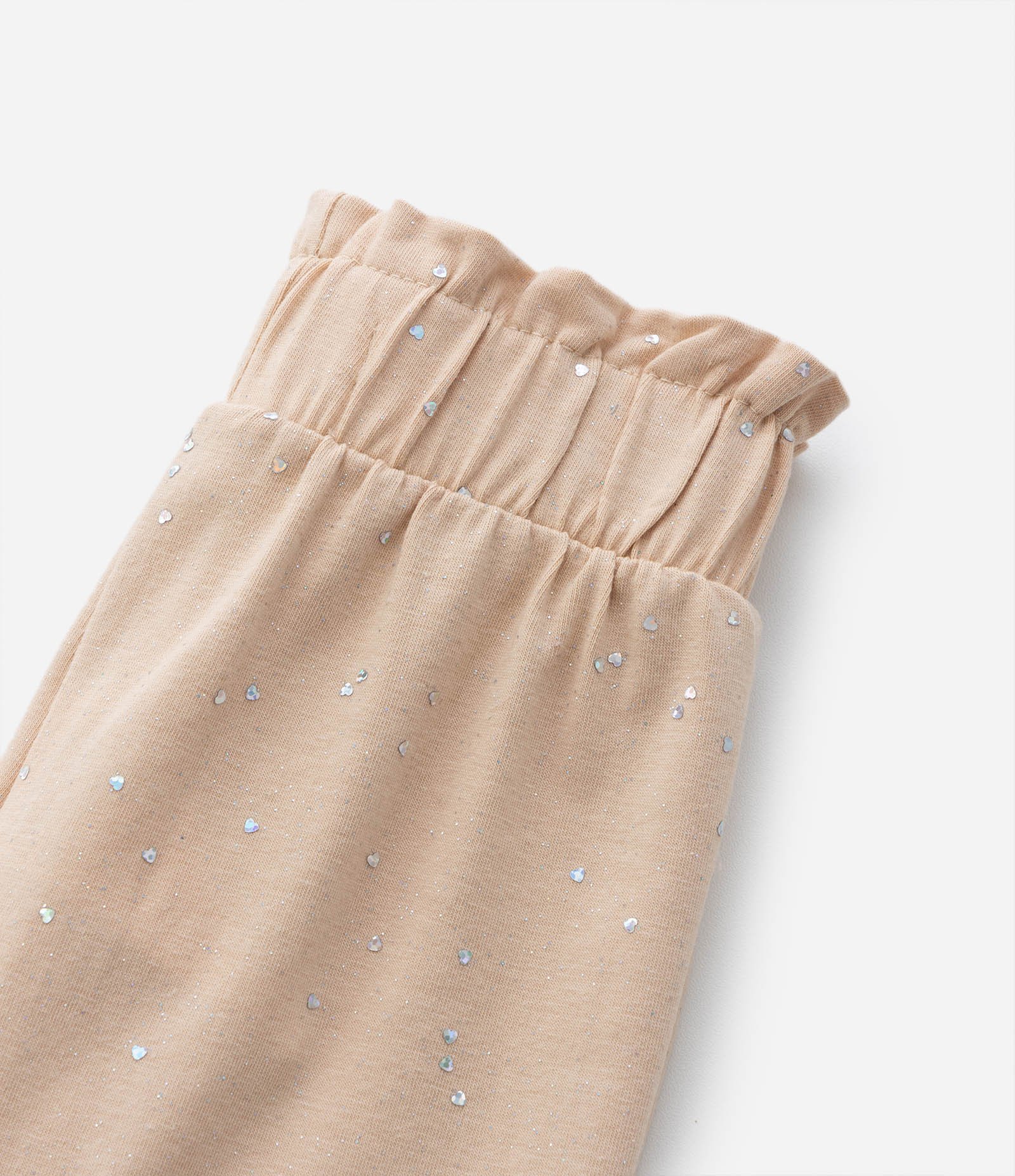 Short Clochard Infantil em Algodão com Brilhinhos - Tam 1 a 5 anos Bege 4