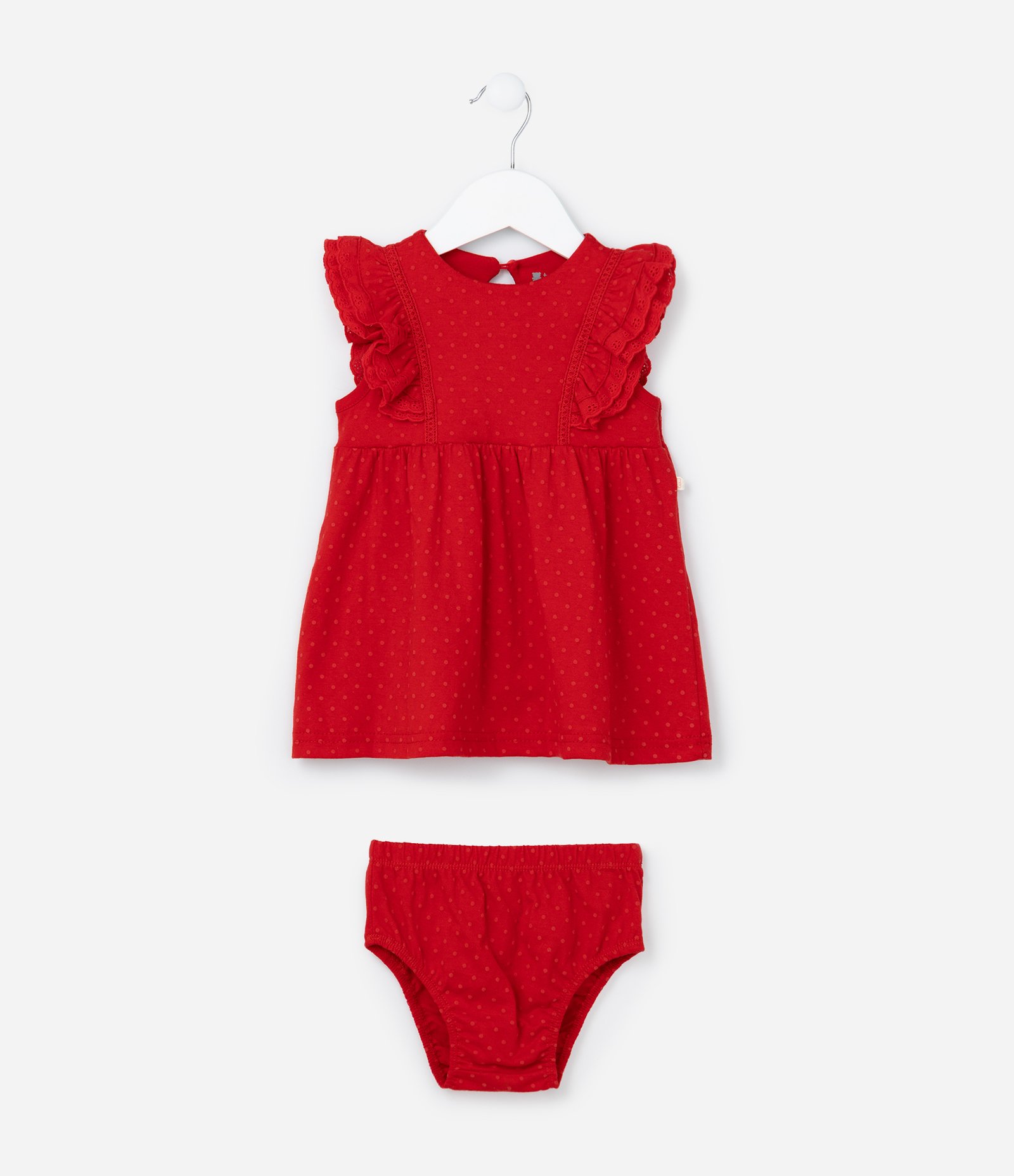 Vestido Infantil com Babadinhos e Textura - Tam 0 a 18 meses 1