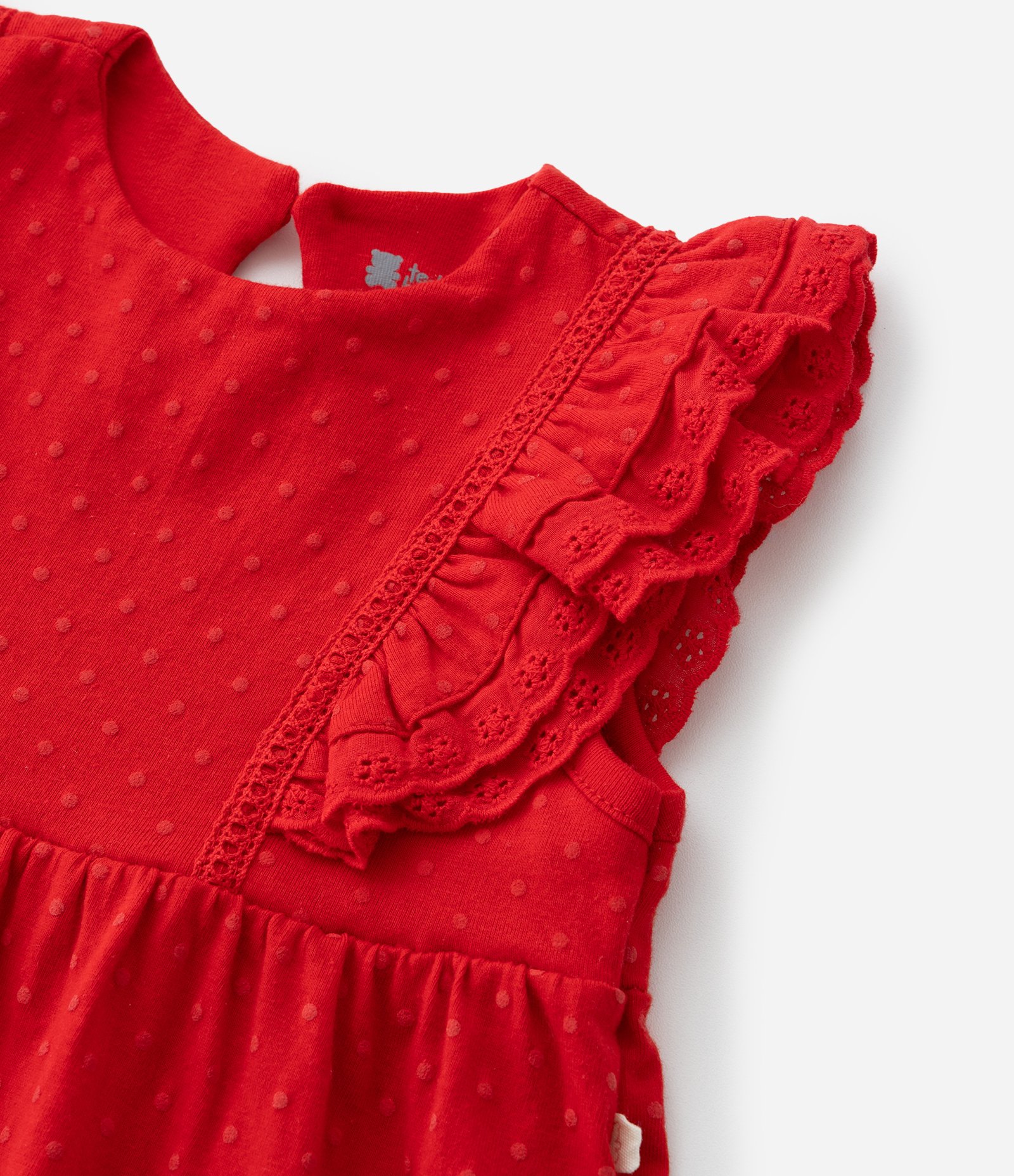 Vestido Infantil com Babadinhos e Textura - Tam 0 a 18 meses 5