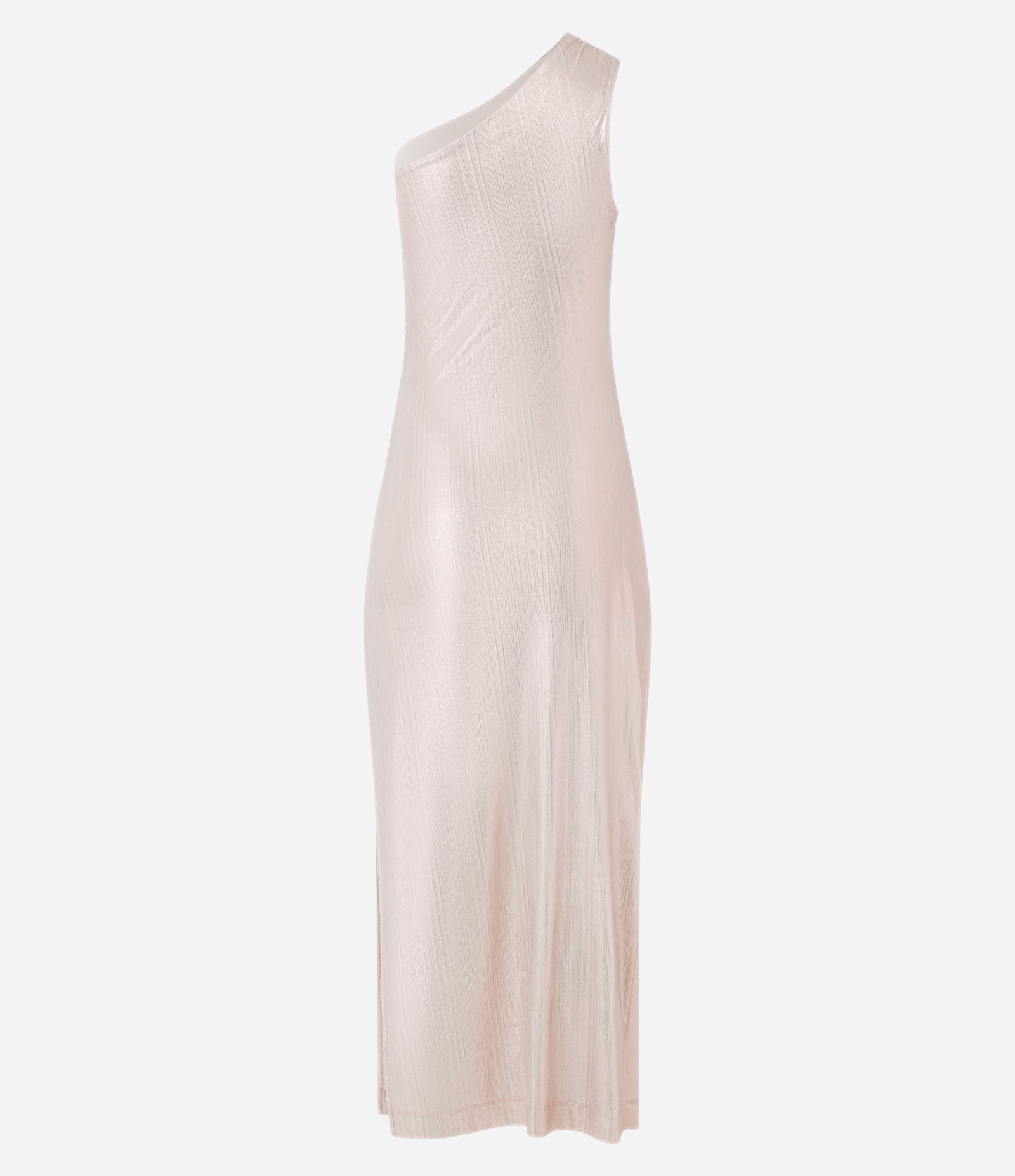 Vestido Midi Metalizado com Ombro Só e Franzido Lateral Rose 8