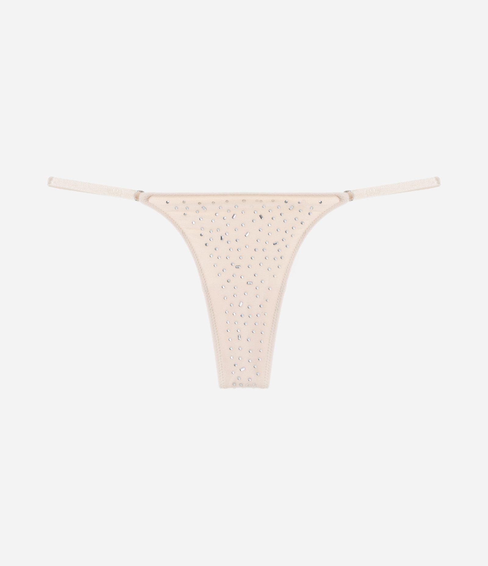 Calcinha String Fio Duplo com Tule e Strass Aplicado Rosa 5