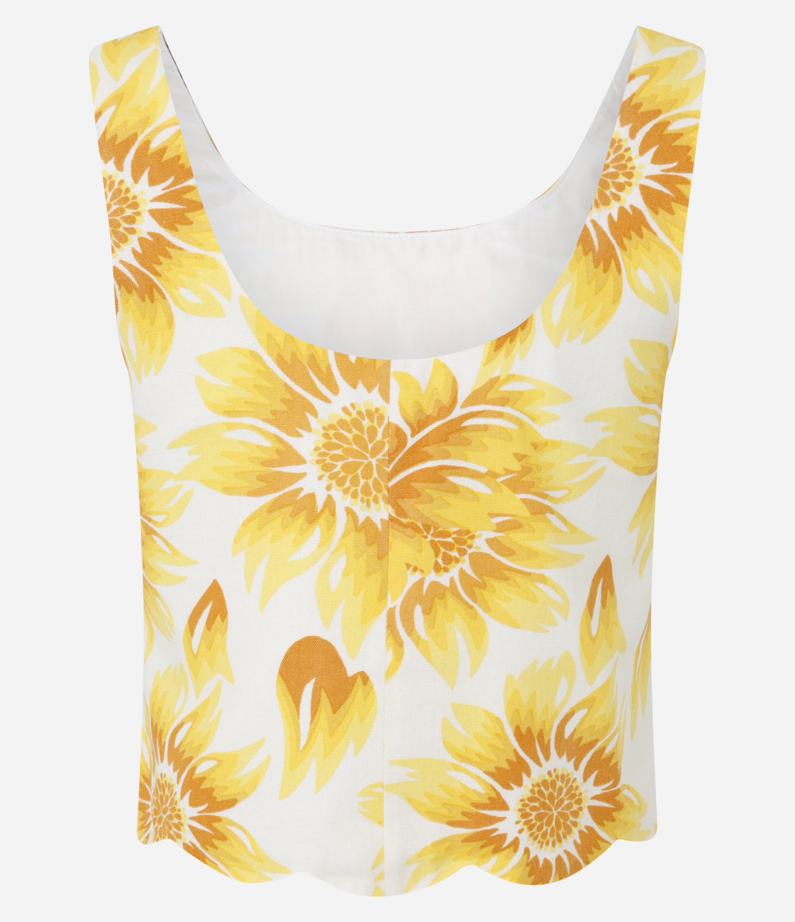 Blusa Sem Manga em Viscolinho com Flores Estampadas Amarelo 5