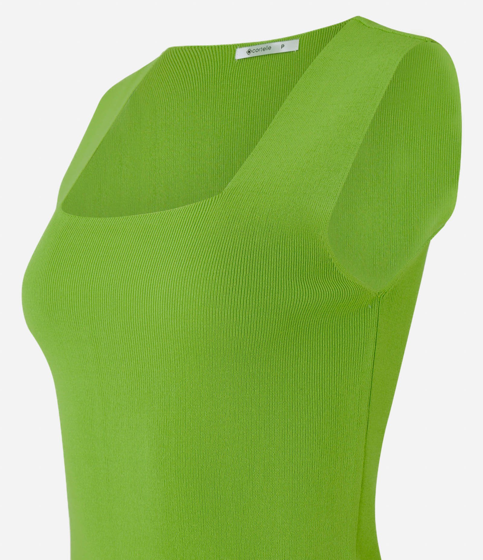 Blusa em Tricô com Decote Quadrado Verde Claro 2