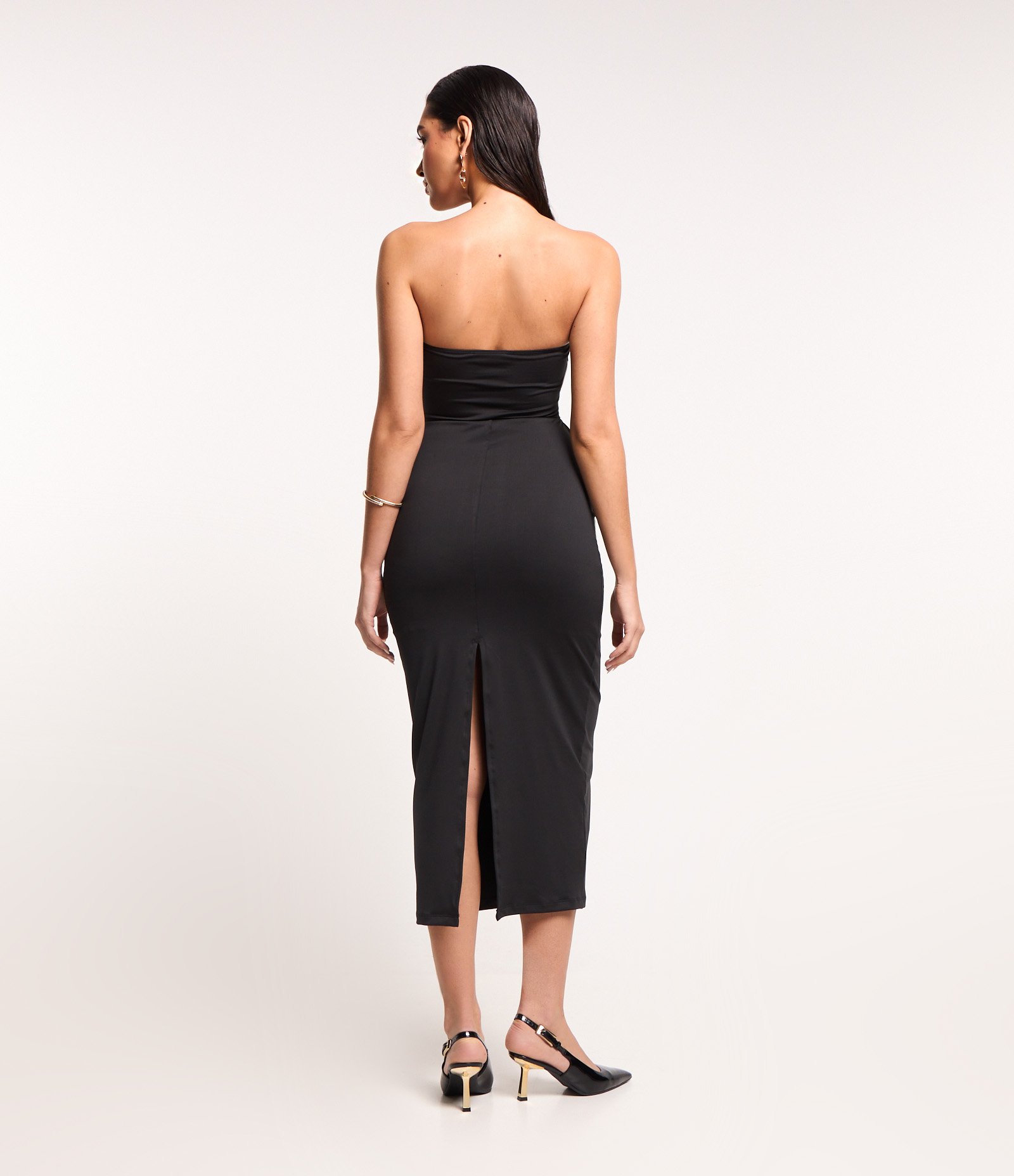 Vestido Midi Tomara que Caia com Busto Pespontado 3