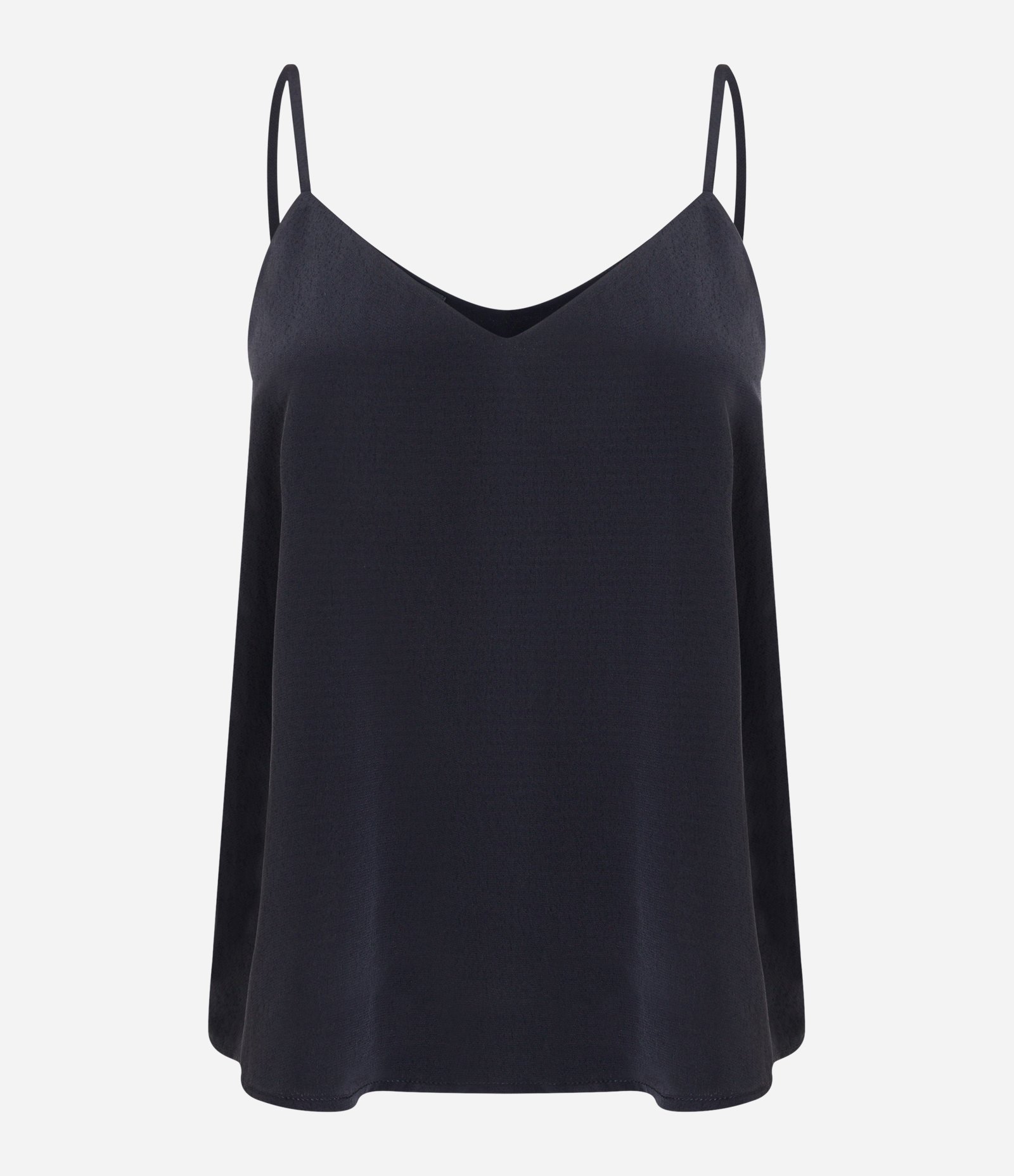 Blusa de Alça em Crepe com Decote V Preto 4