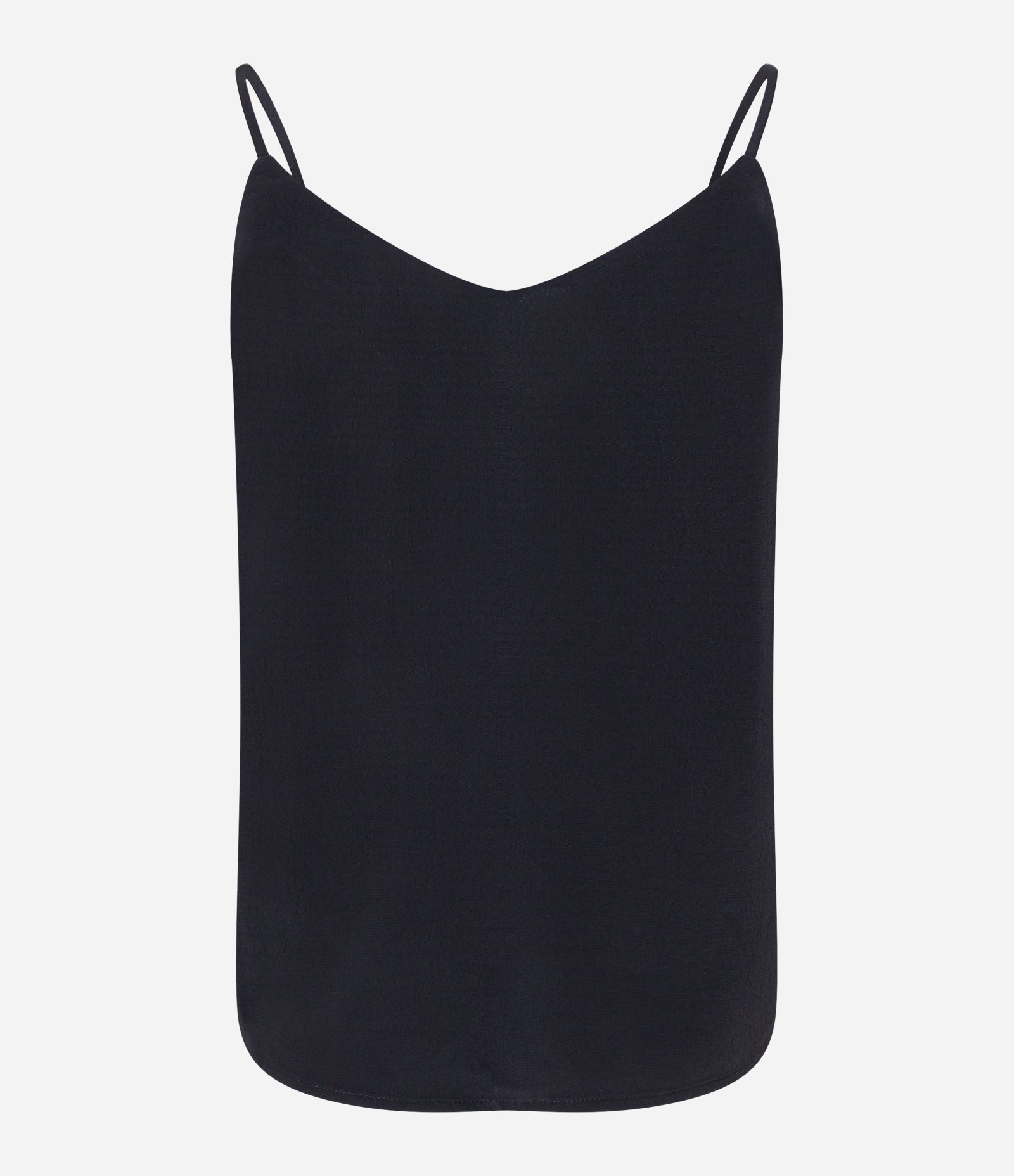 Blusa de Alça em Crepe com Decote V Preto 5
