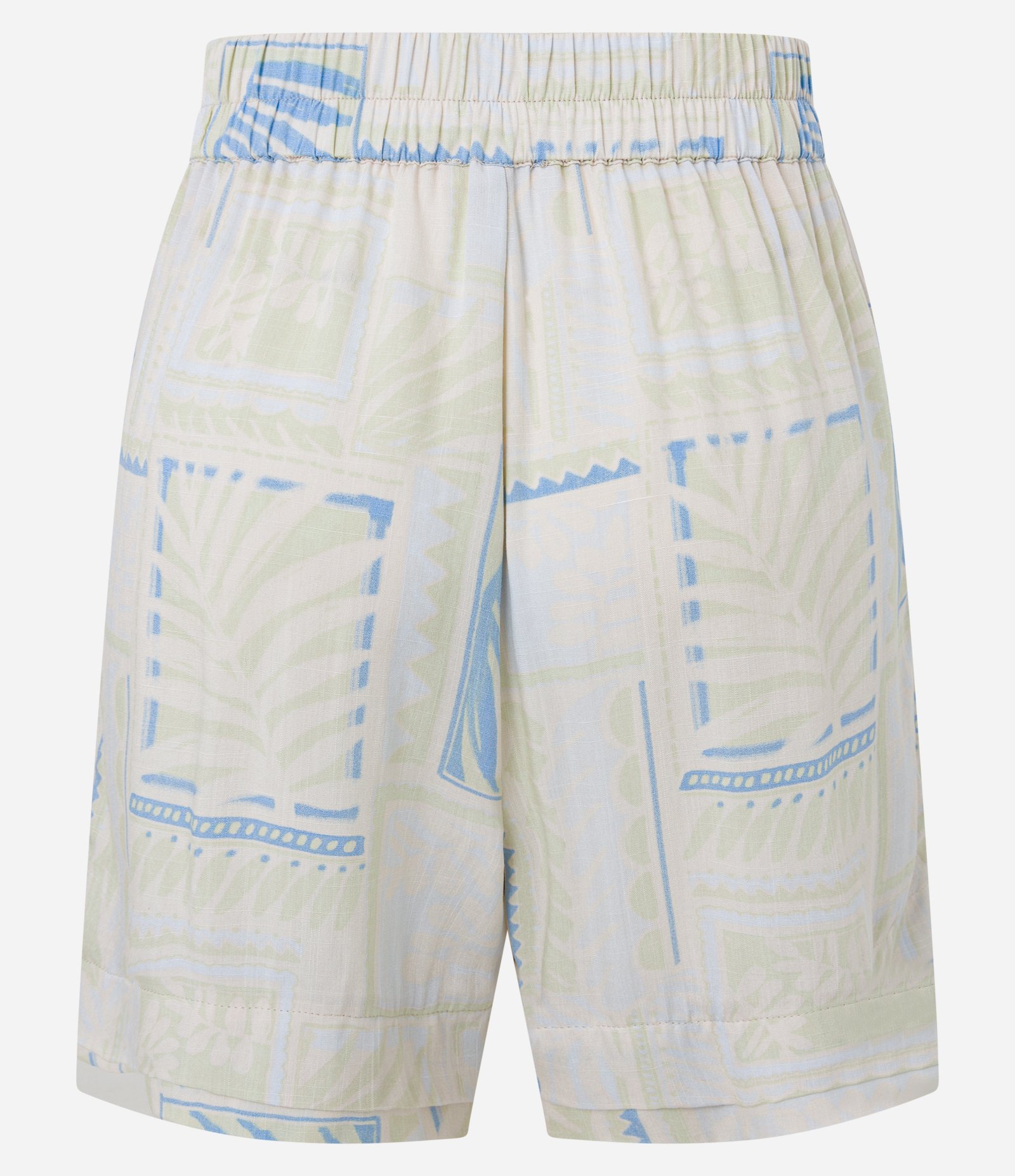 Short em Viscose com Folhagens Degradê Estampadas Bege 6