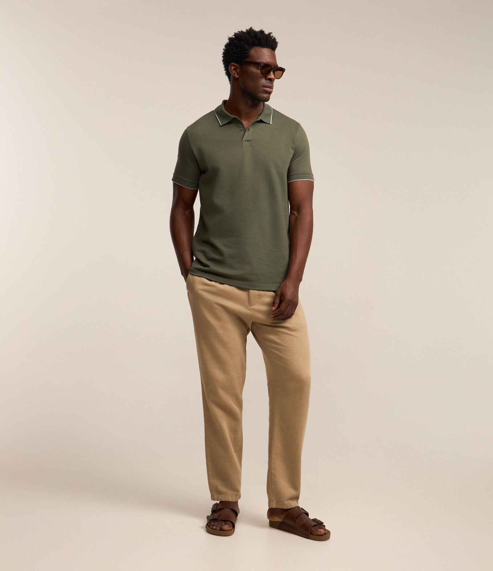 Polo em Algodão com Textura Waffle 2