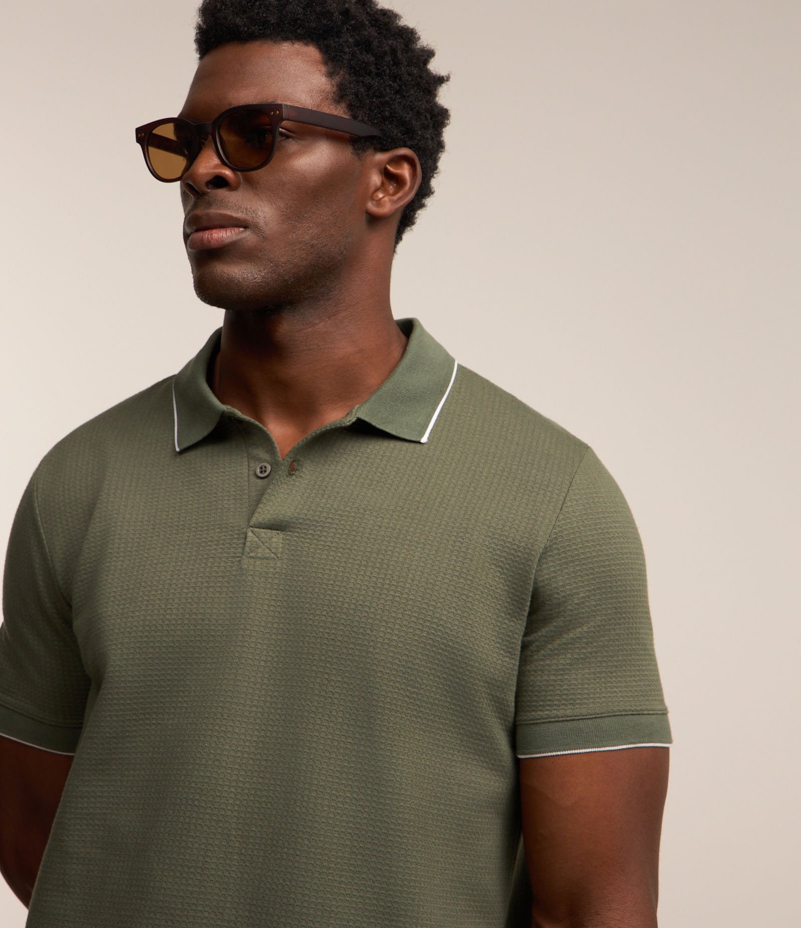 Polo em Algodão com Textura Waffle 3