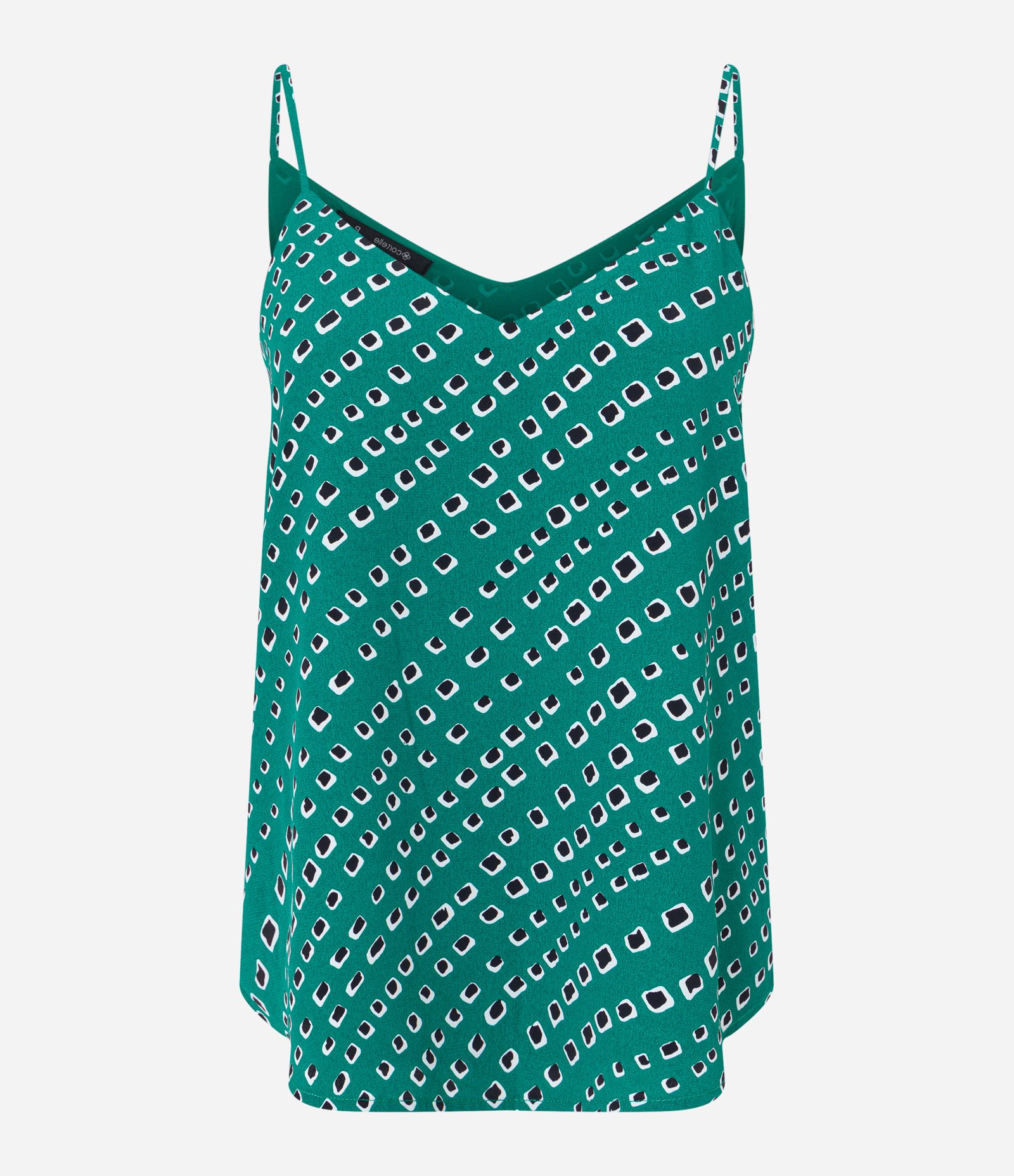 Blusa em Crepe com Decote V e Estampa Geométrica Verde 5