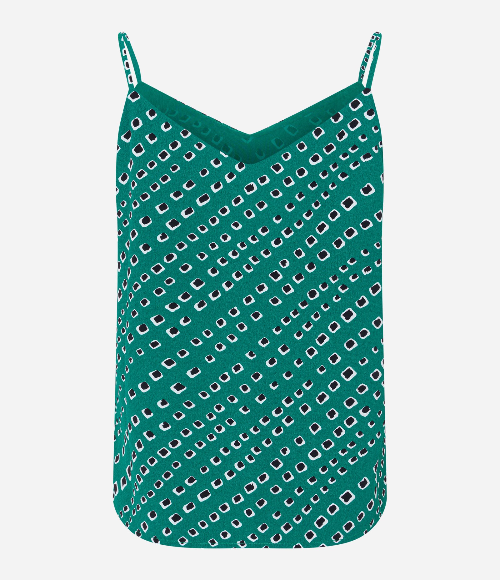 Blusa em Crepe com Decote V e Estampa Geométrica Verde 6