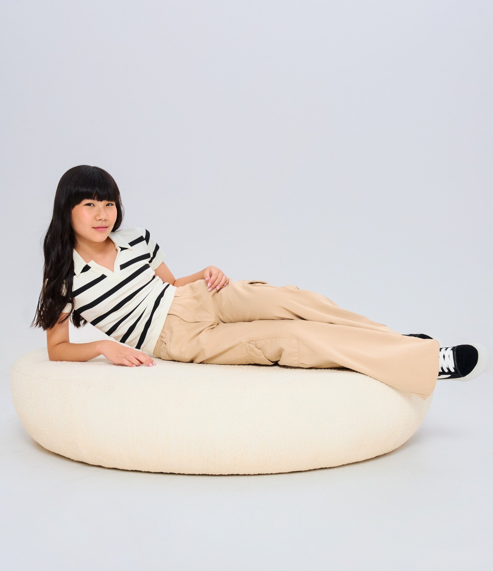 Calça Infantil em Jeans com Bolsos Cargo - Tam 5 A 14 Anos Bege 1