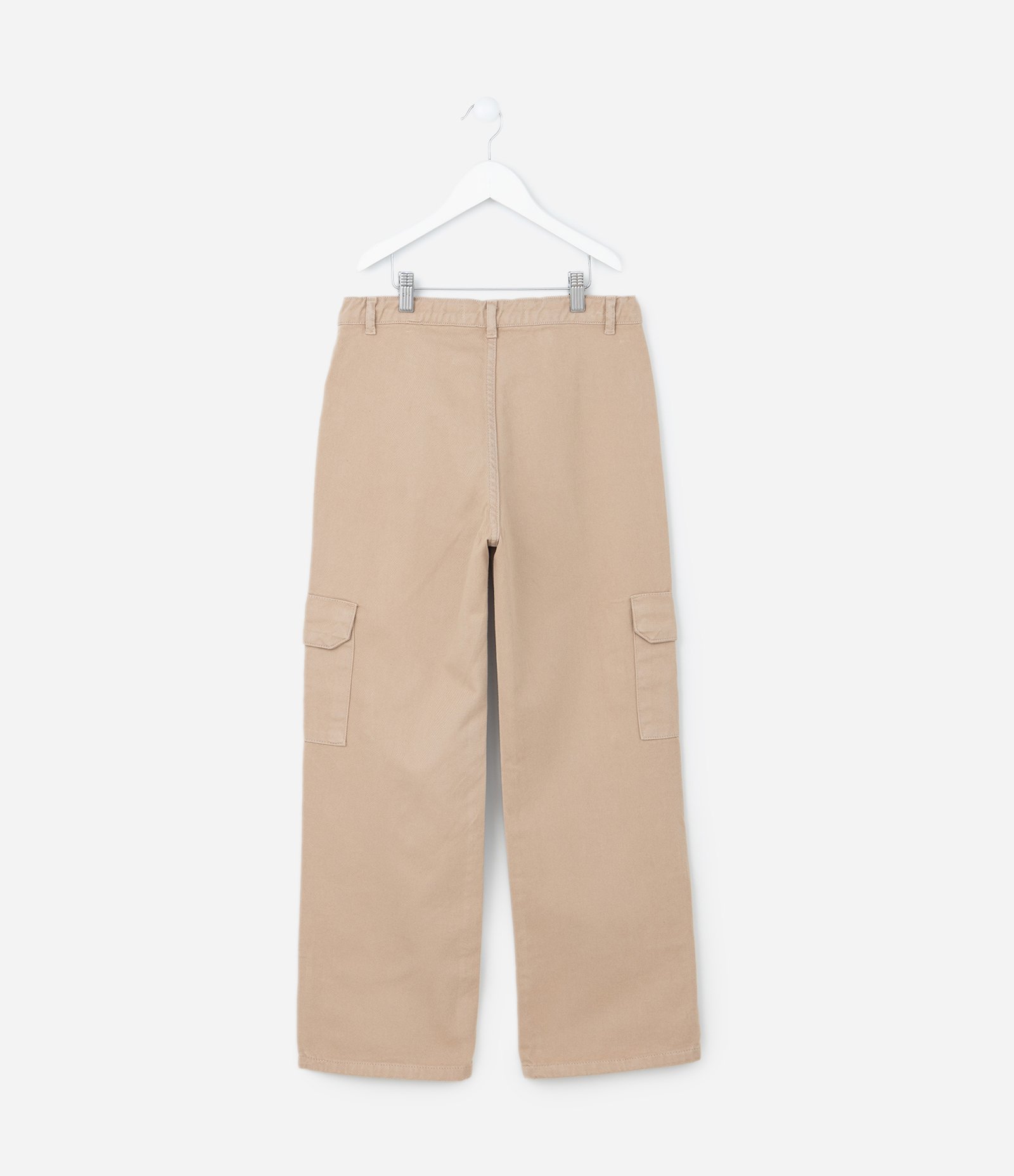 Calça Infantil em Jeans com Bolsos Cargo - Tam 5 A 14 Anos Bege 3