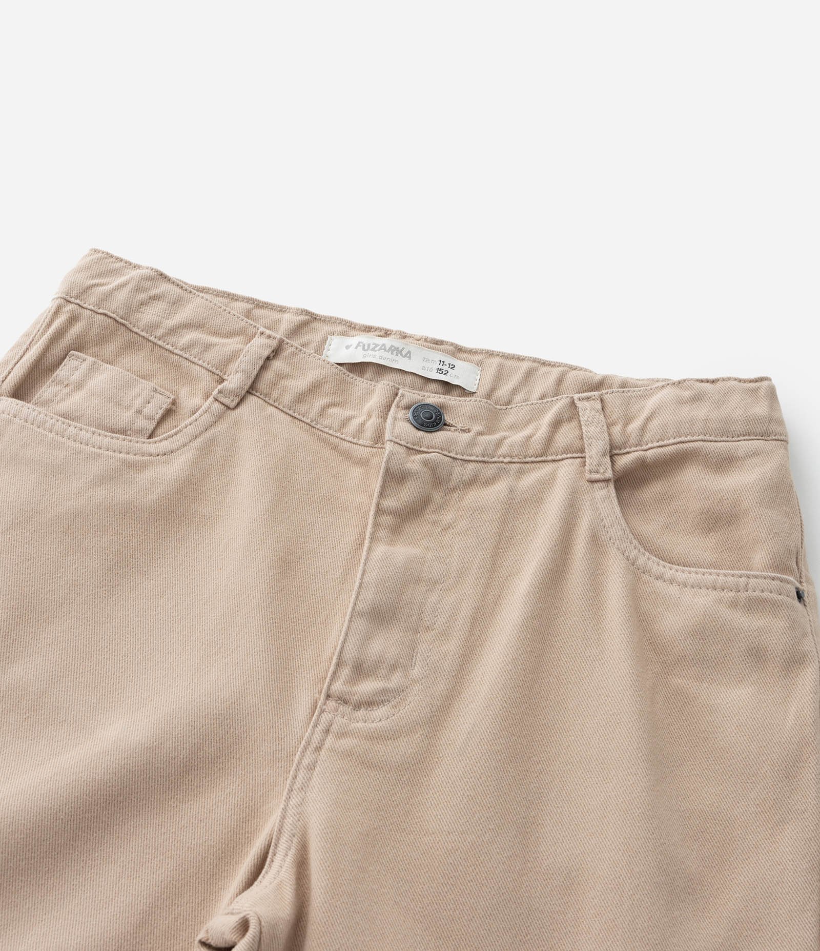 Calça Infantil em Jeans com Bolsos Cargo - Tam 5 A 14 Anos Bege 6