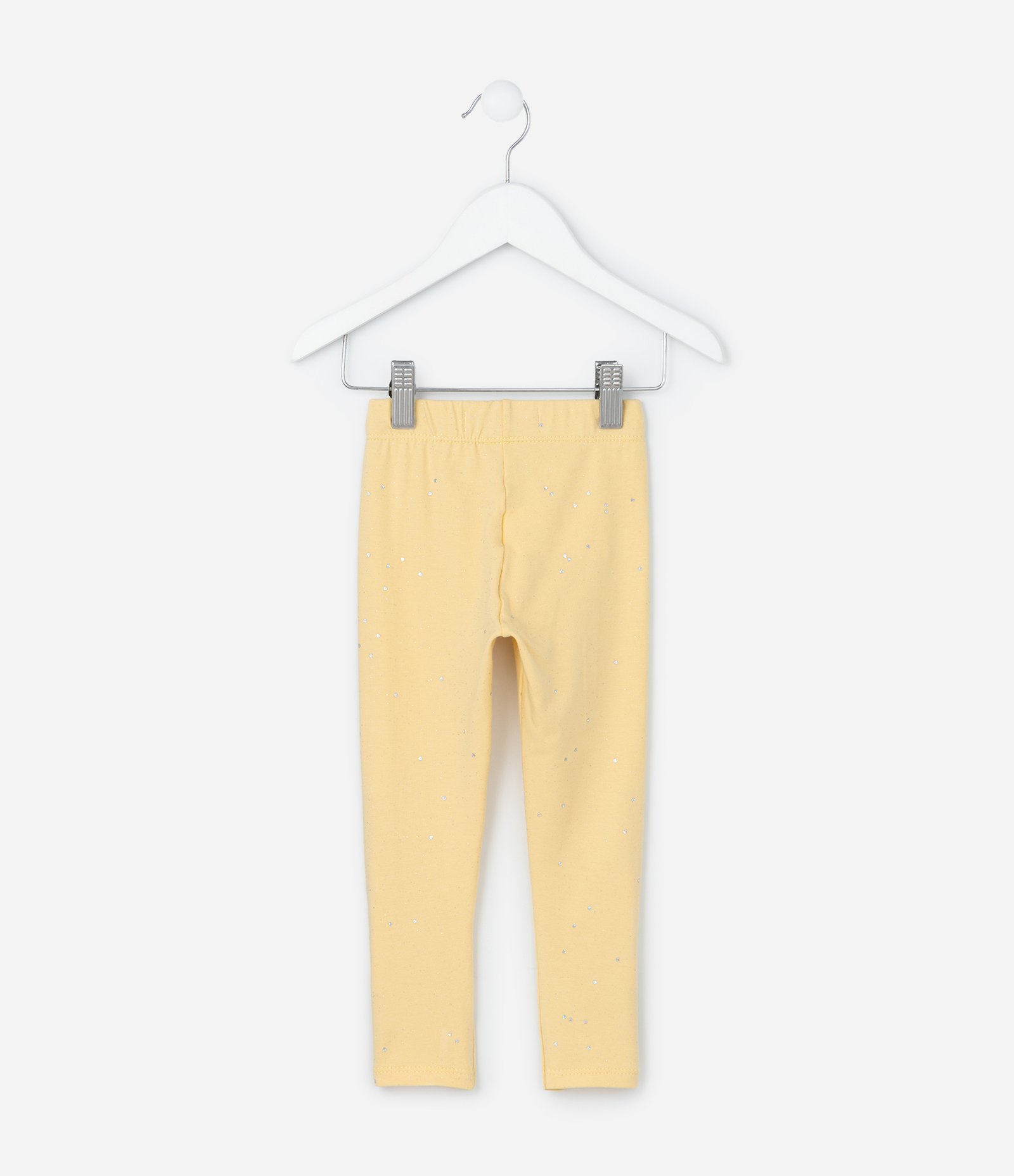 Calça Legging Infantil em Cotton com Brilhinhos - Tam 1 A 5 Anos Amarelo 3