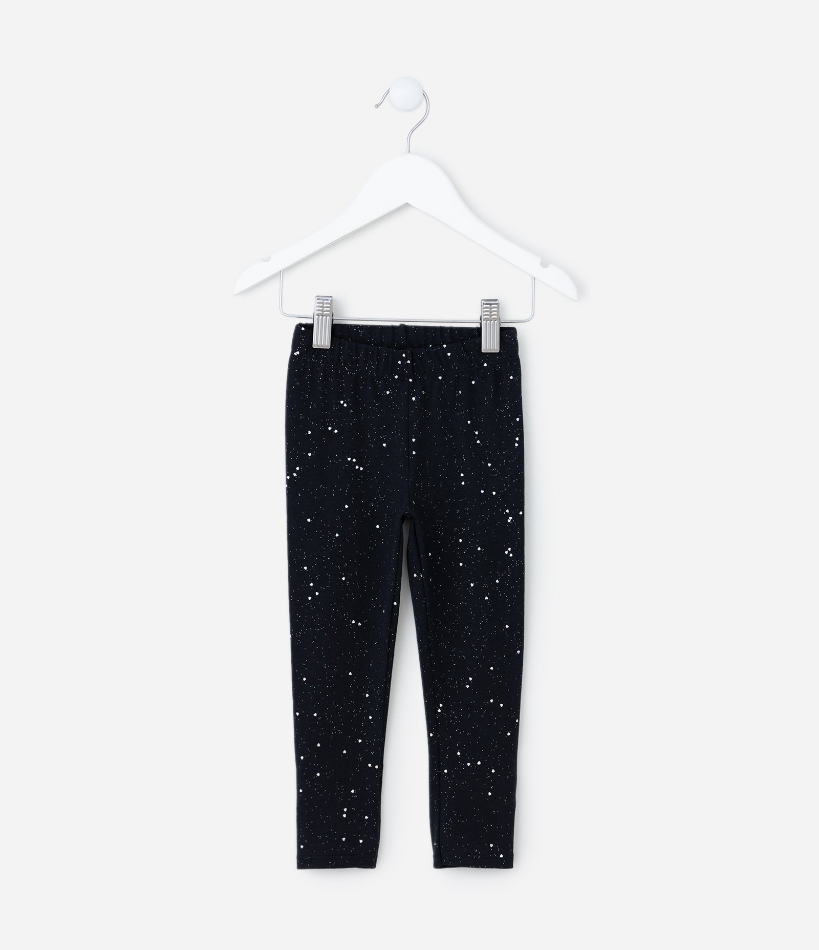 Calça Legging Infantil em Cotton com Brilhinhos - Tam 1 A 5 Anos Preto 2