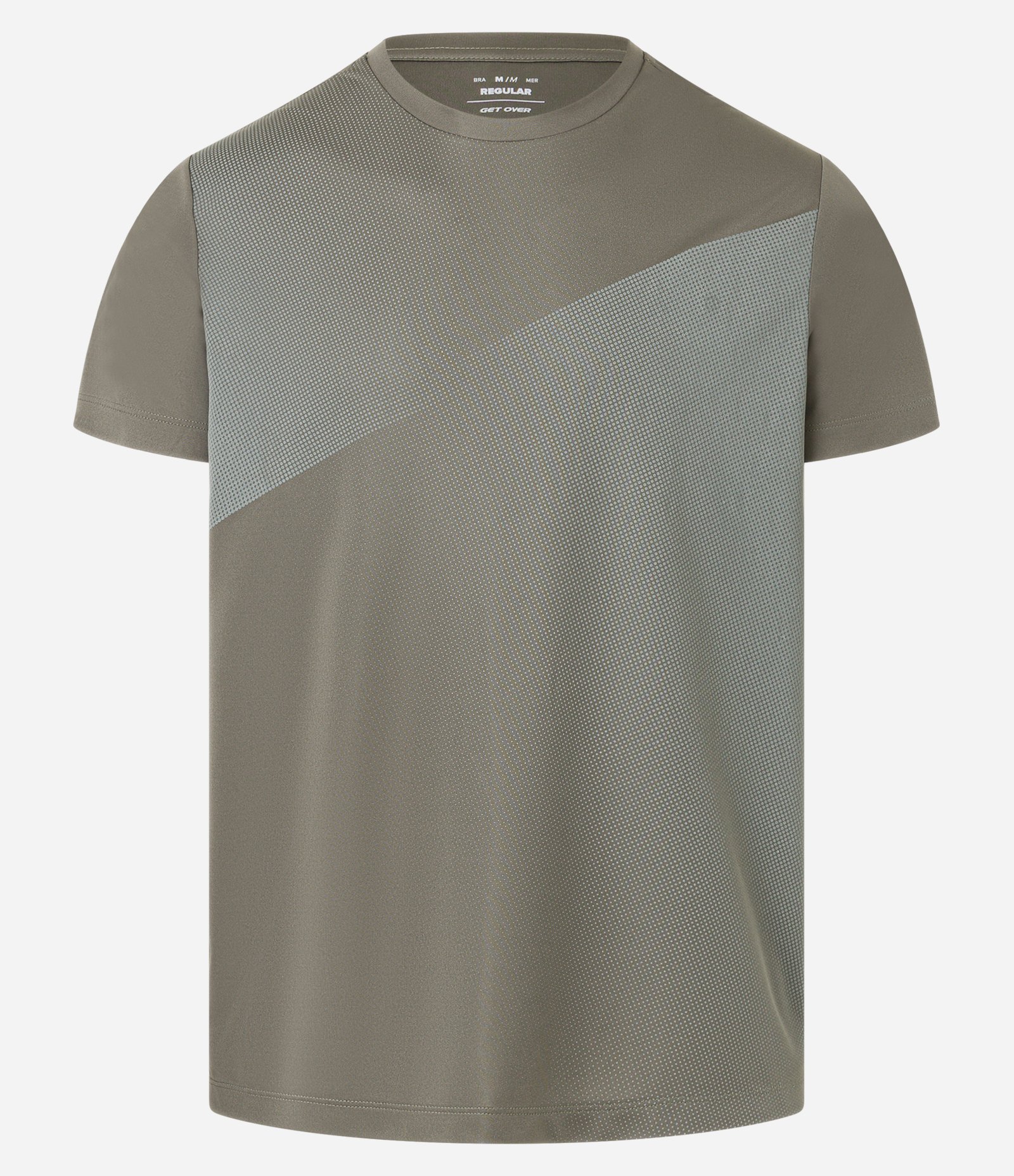 Camiseta Esportiva com Estampa Degrade Pontilhada Verde Escuro 4