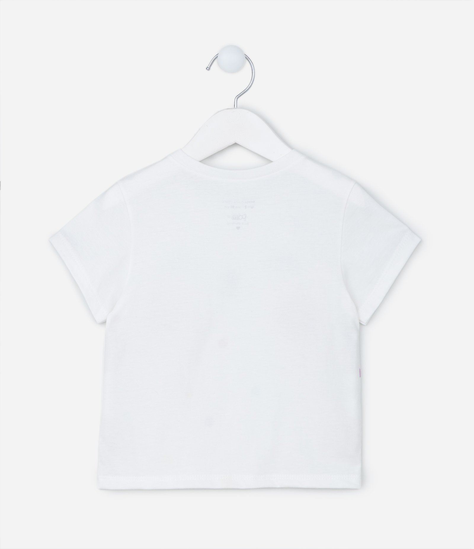 Blusa Infantil em Algodão com Estampa Carinha e Florzinhas - Tam 1 a 5 Anos Branco Neve 2