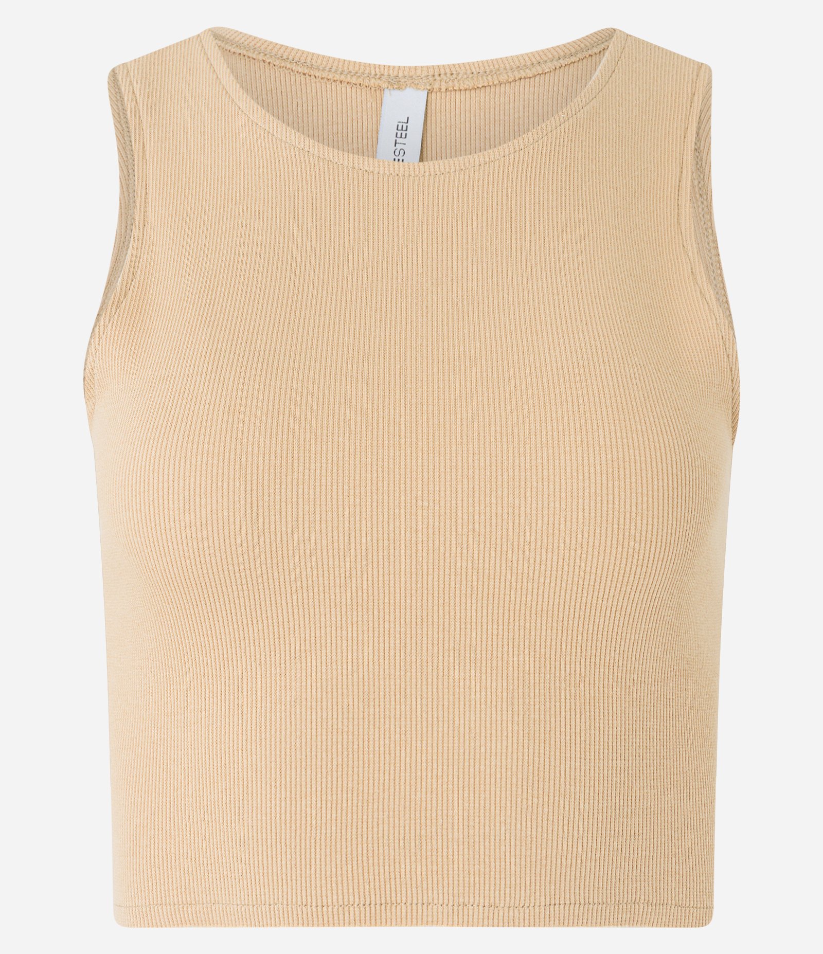 Blusa Cropped sem Manga em Algodão com Textura Canelada 5